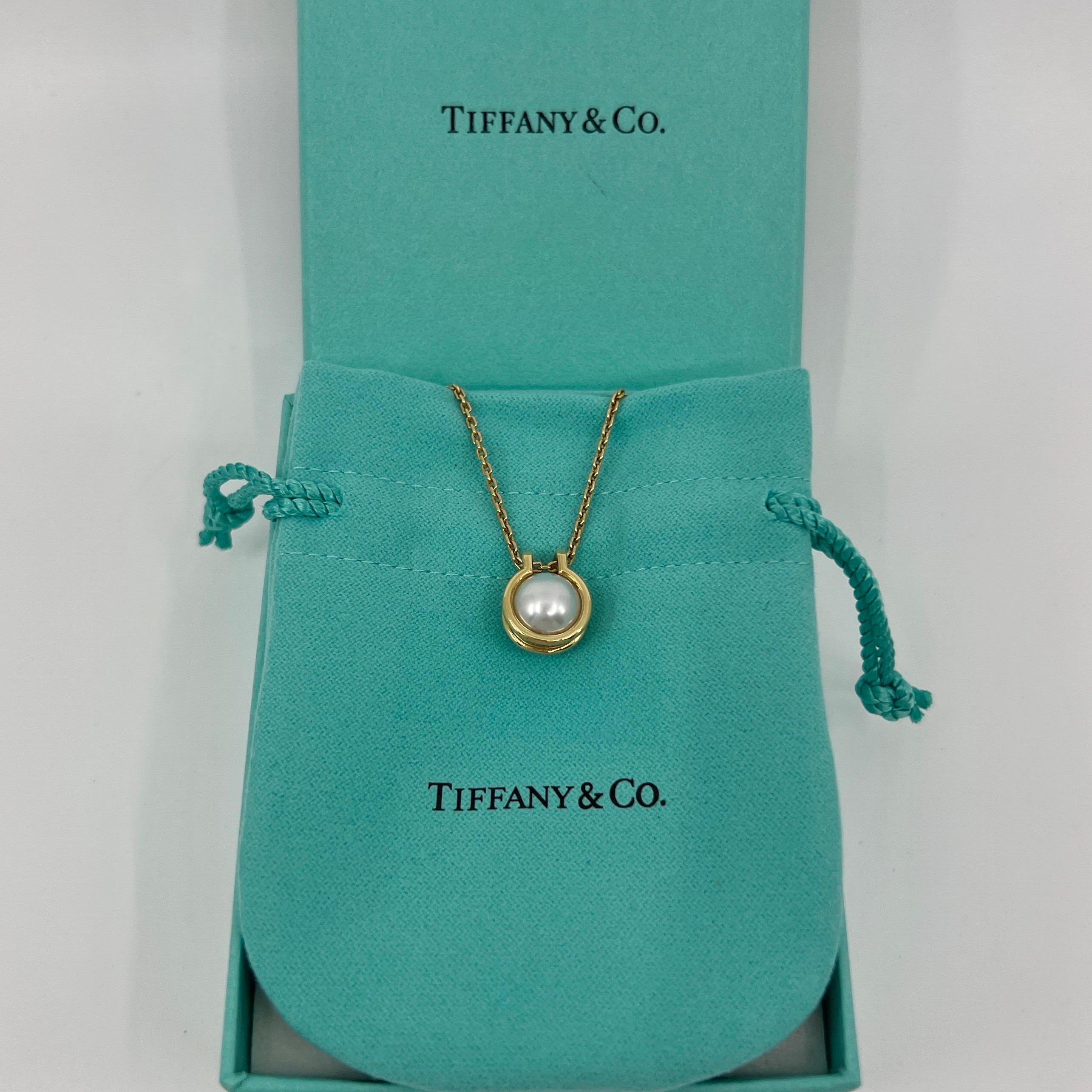 Seltene Tiffany & Co. Hardwear Weiße Süßwasserperlen-Gliederhalskette aus 18k Gelbgold im Angebot 5