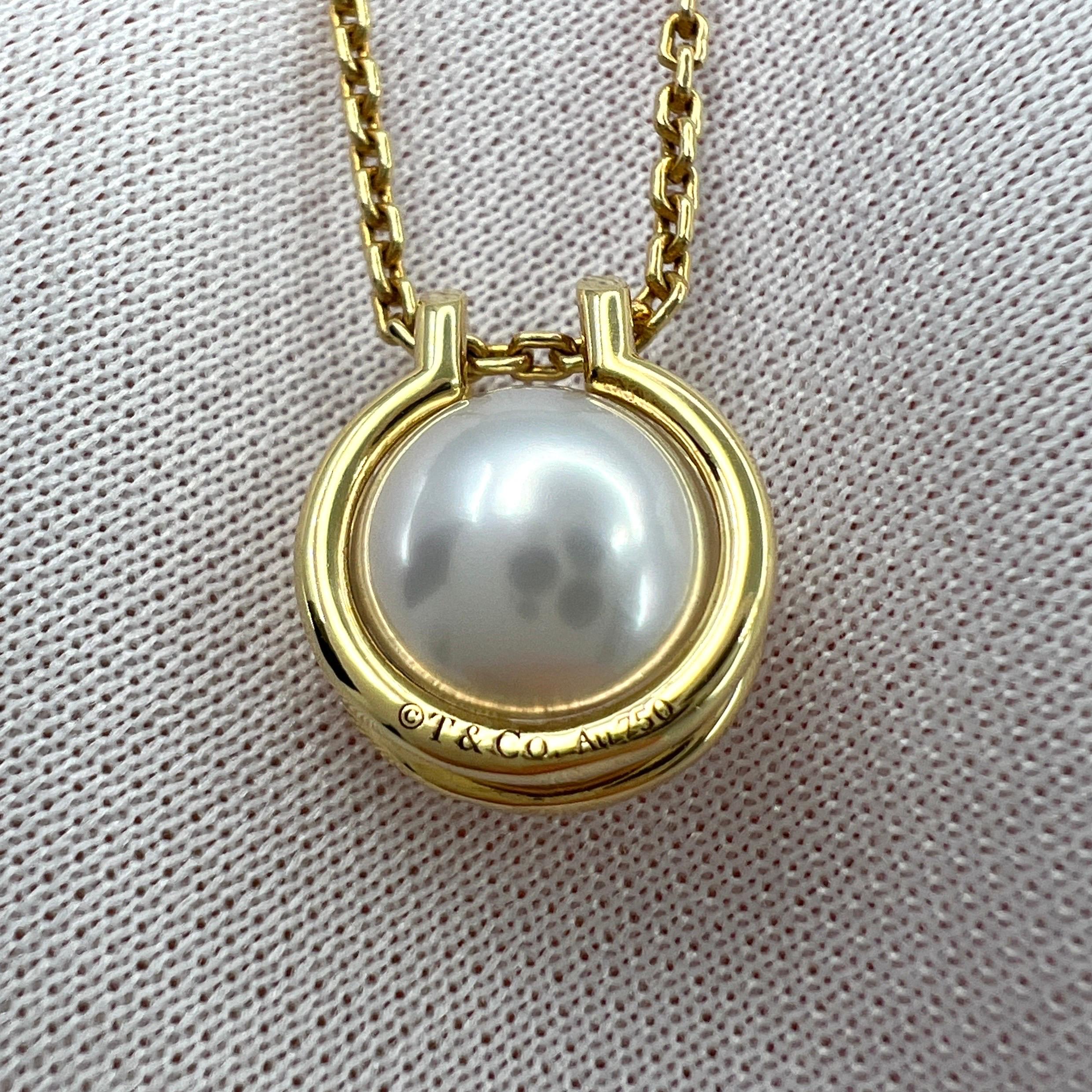 Rare Tiffany & Co. Hardwear White Freshwater Pearl 18k Yellow Gold Link Necklace For Sale 3
