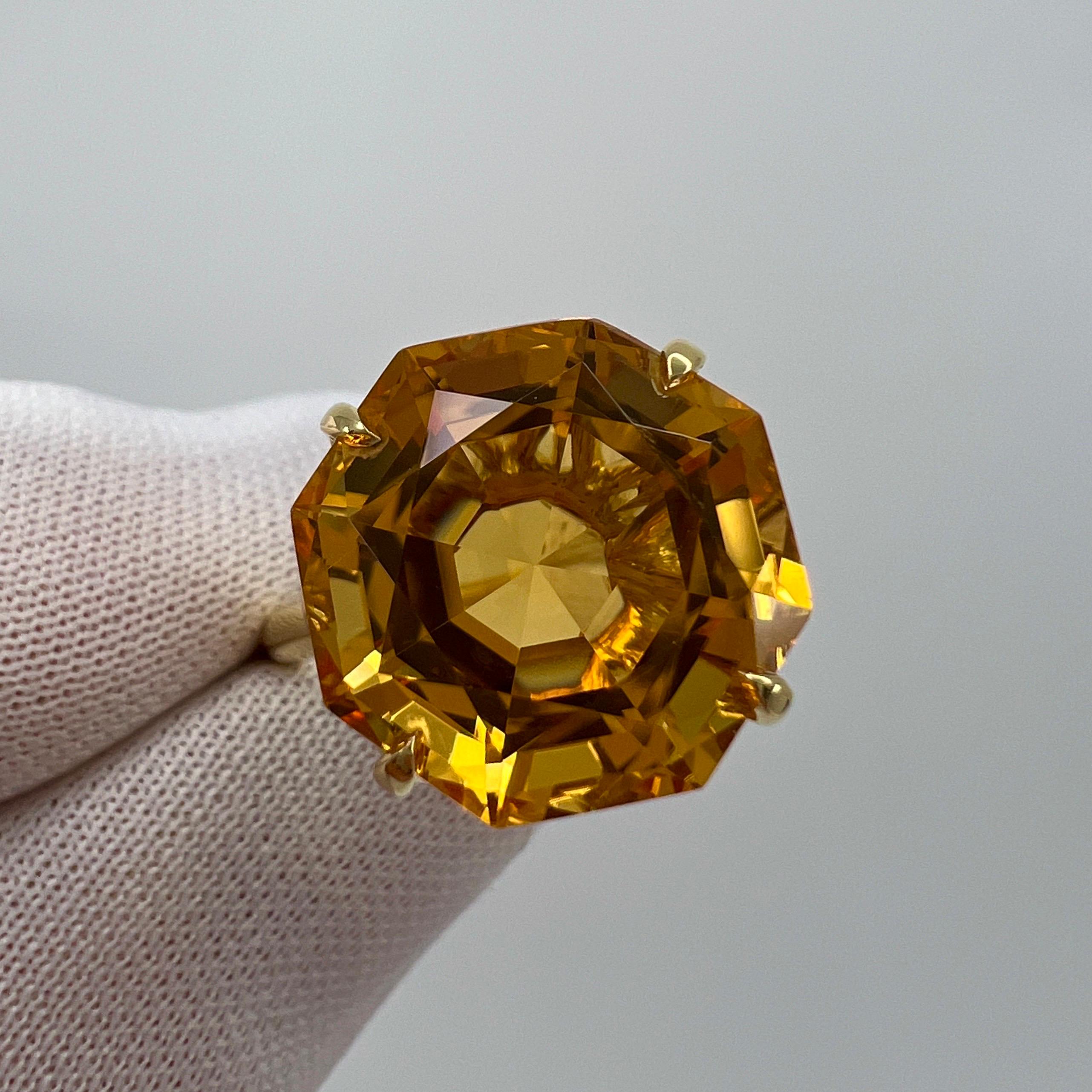 Seltene Tiffany & Co. Ring aus 18 Karat Gelbgold mit orangefarbenem Citrin und funkelndem Fancy-Schliff 5