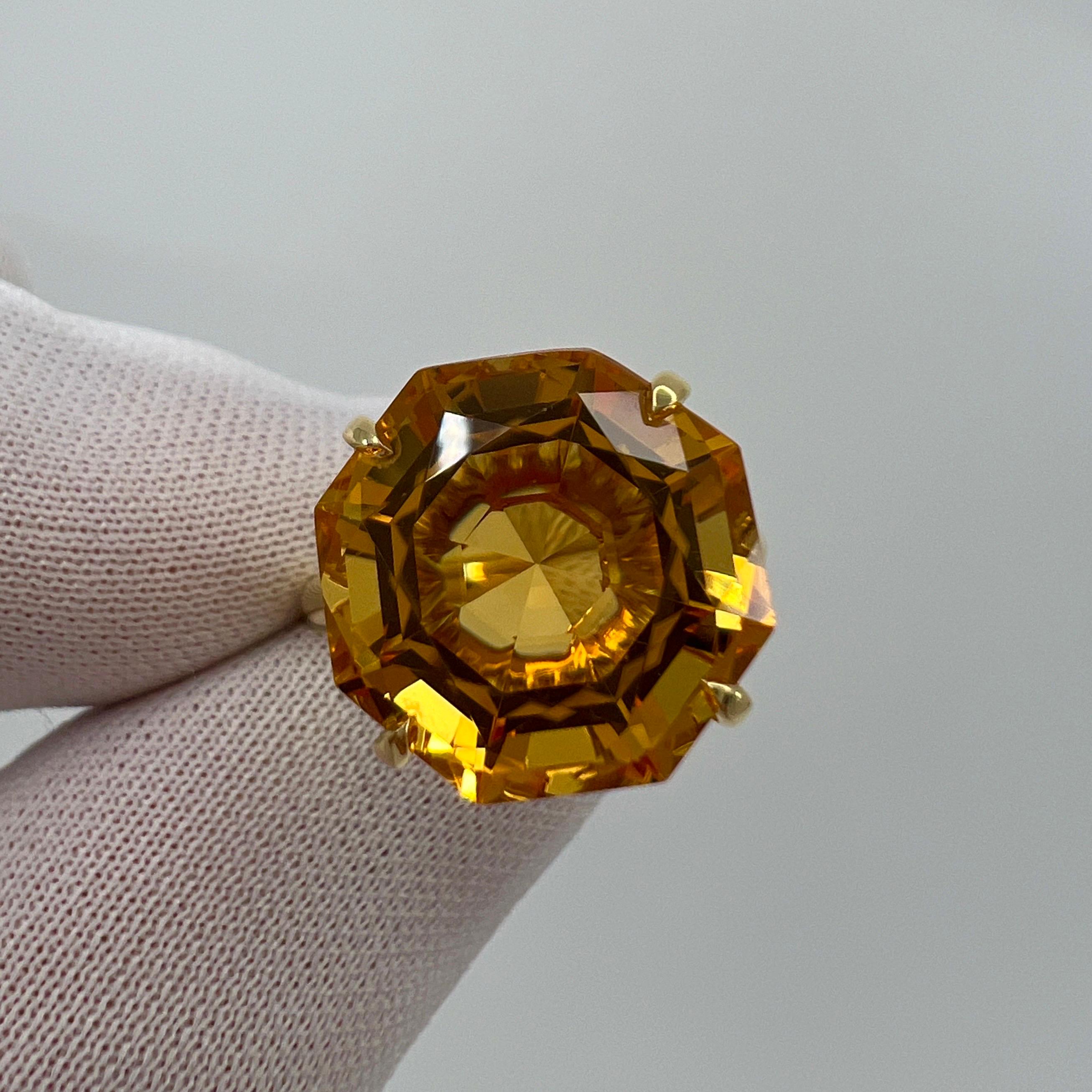 Seltene Tiffany & Co. Ring aus 18 Karat Gelbgold mit orangefarbenem Citrin und funkelndem Fancy-Schliff 6