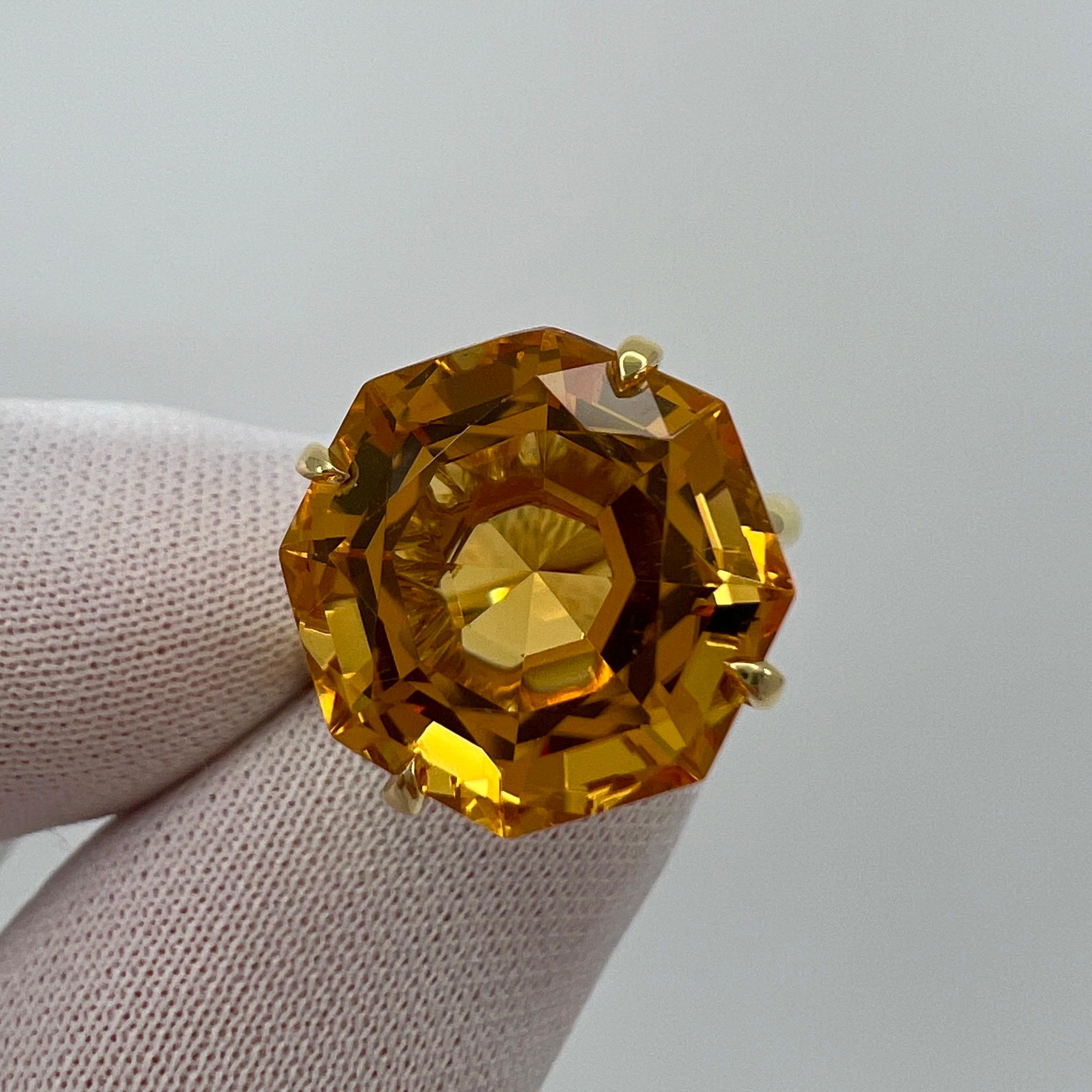 Seltene Tiffany & Co. Ring aus 18 Karat Gelbgold mit orangefarbenem Citrin und funkelndem Fancy-Schliff 7