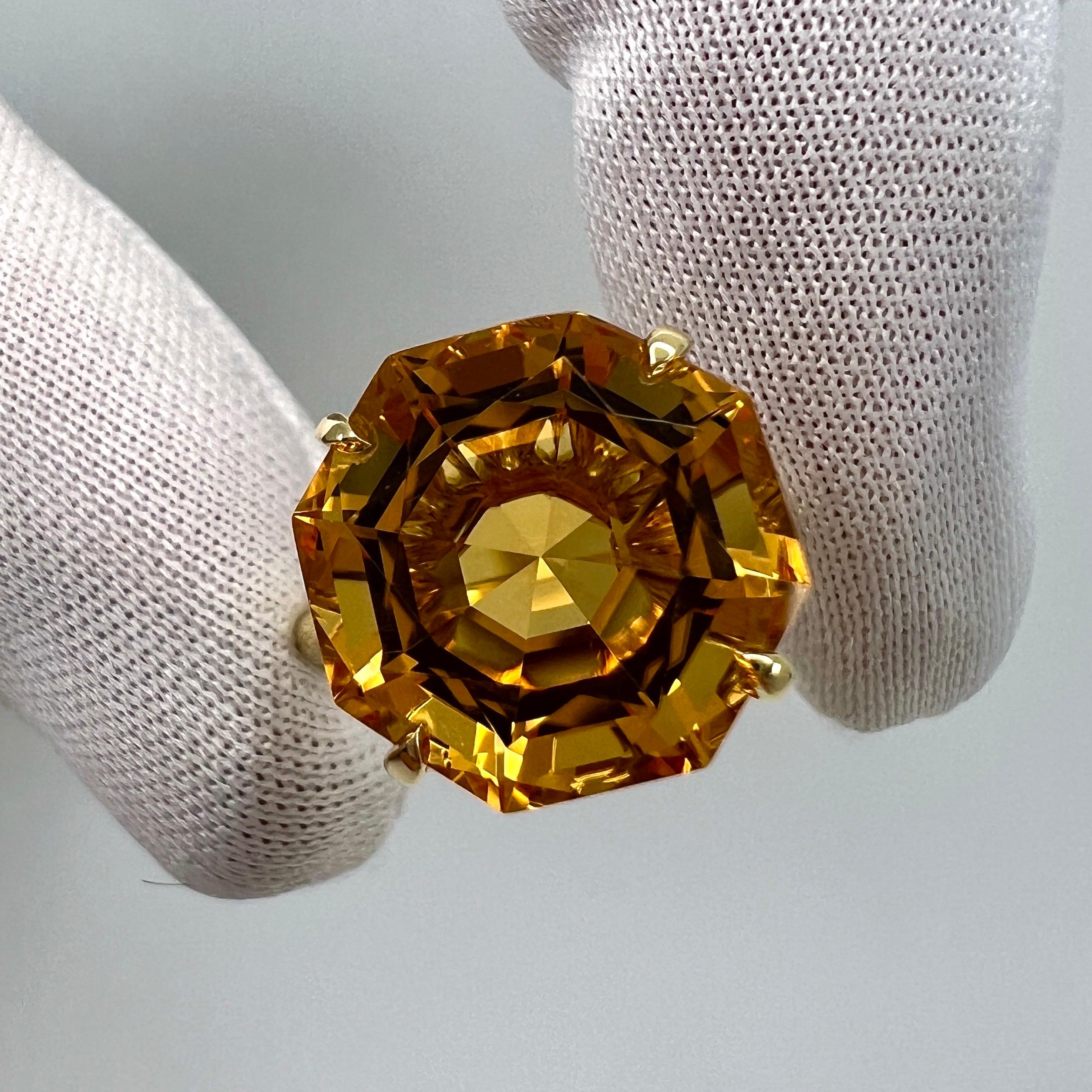 Seltene Tiffany & Co. Ring aus 18 Karat Gelbgold mit orangefarbenem Citrin und funkelndem Fancy-Schliff im Zustand „Hervorragend“ in Birmingham, GB