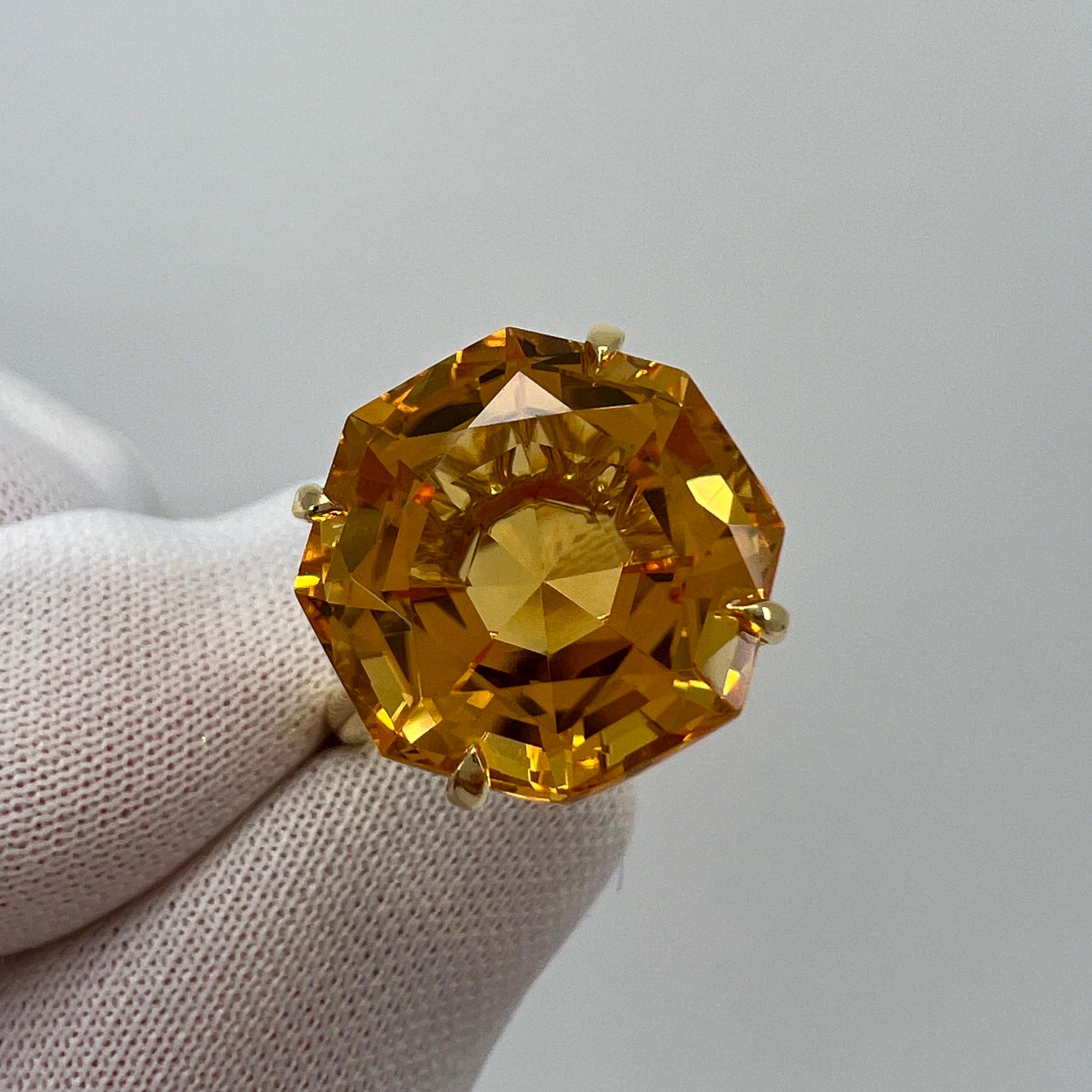 Seltene Tiffany & Co. Ring aus 18 Karat Gelbgold mit orangefarbenem Citrin und funkelndem Fancy-Schliff für Damen oder Herren