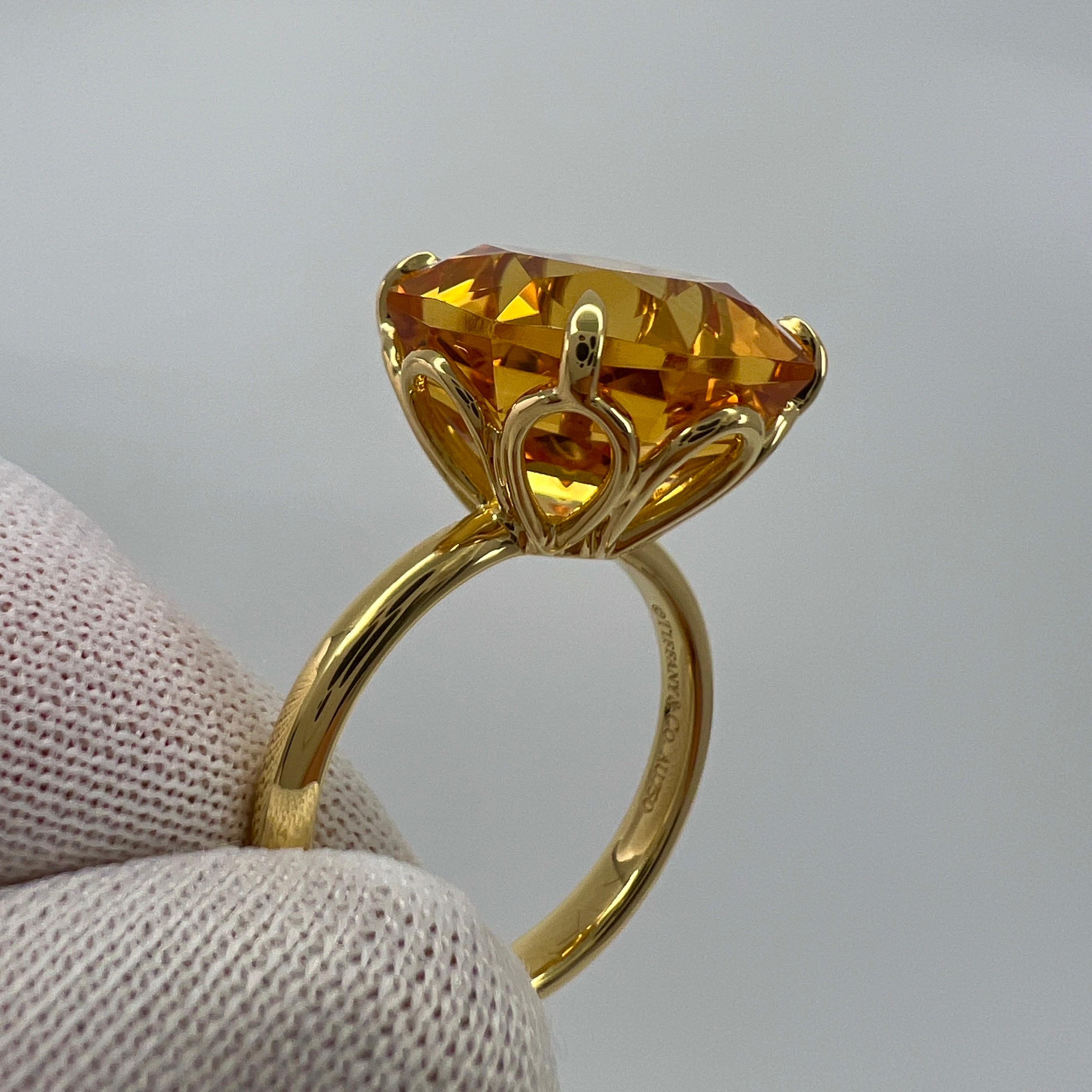 Seltene Tiffany & Co. Ring aus 18 Karat Gelbgold mit orangefarbenem Citrin und funkelndem Fancy-Schliff 2
