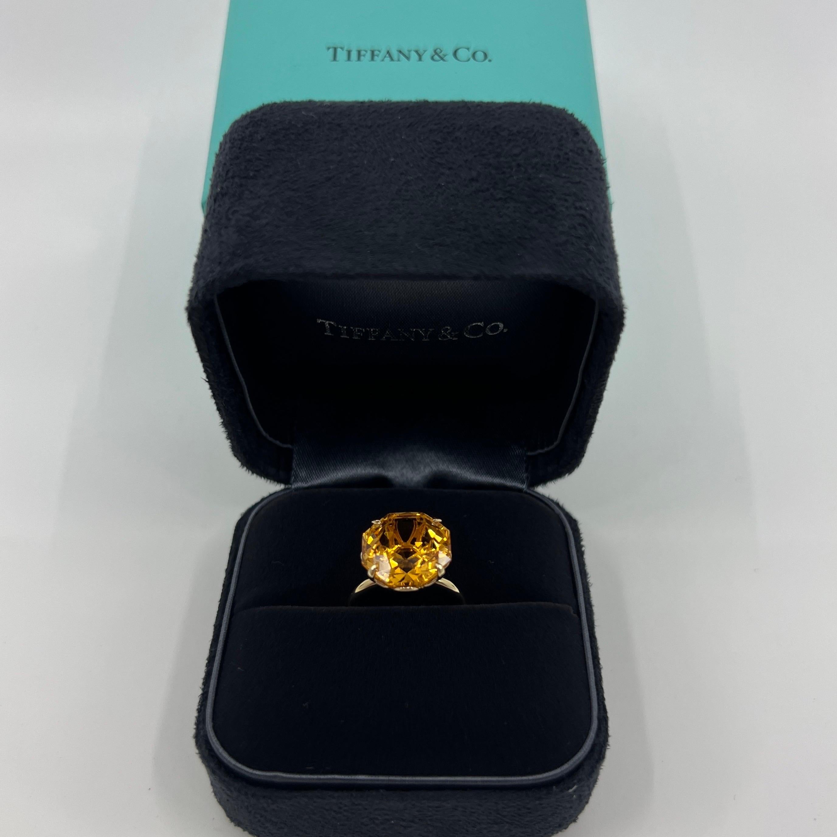 Seltene Tiffany & Co. Ring aus 18 Karat Gelbgold mit orangefarbenem Citrin und funkelndem Fancy-Schliff 4
