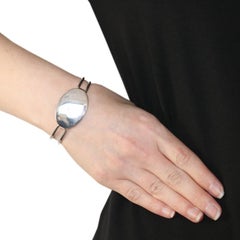 Rare Tiffany & Co. Oval Bangle Bracelet, Sterling Silver Engravable ID