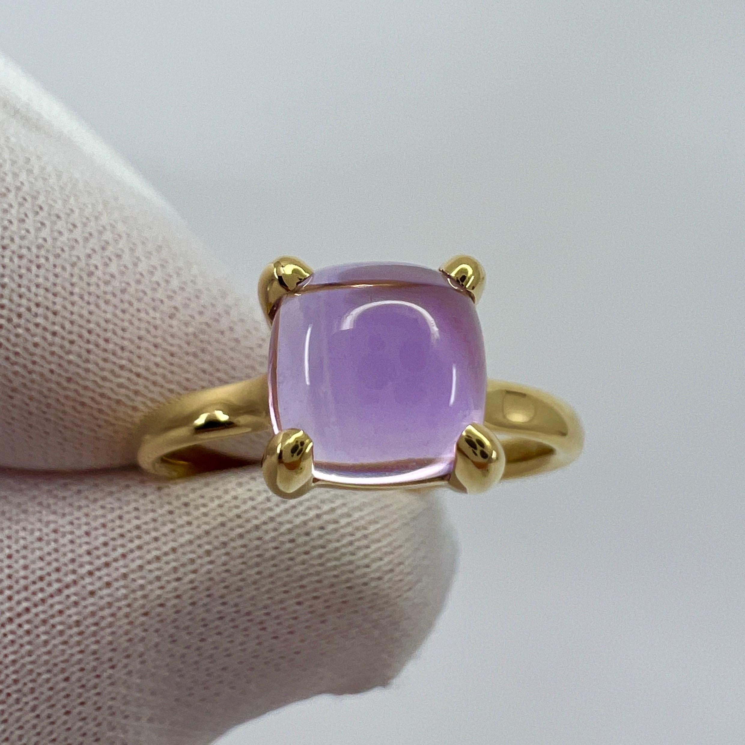 Rare Tiffany & Co. Paloma Picasso Amethyst Sugar Stack Loaf 18k Yellow Gold Ring In Excellent Condition For Sale In Birmingham, GB
