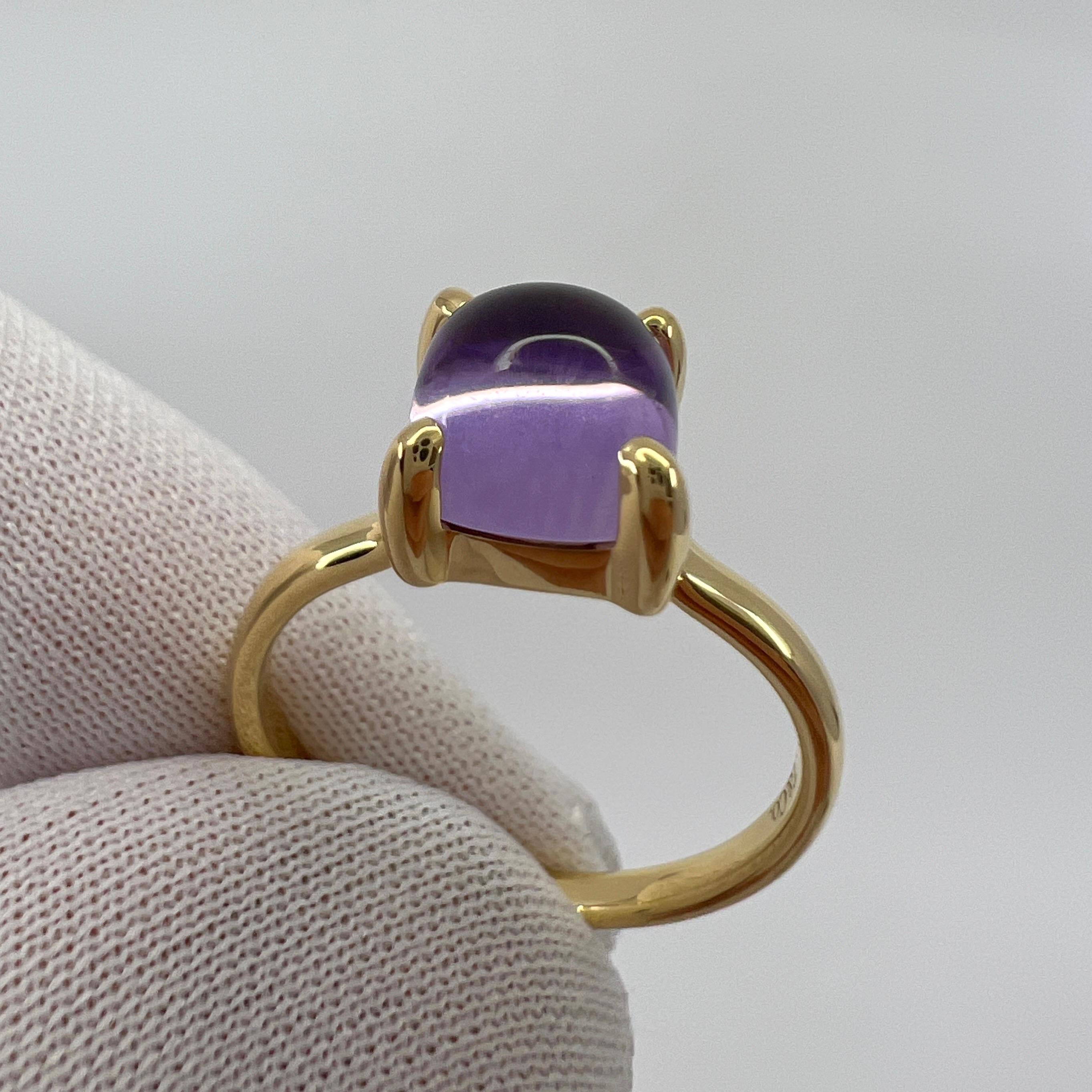 Women's or Men's Rare Tiffany & Co. Paloma Picasso Amethyst Sugar Stack Loaf 18k Yellow Gold Ring For Sale
