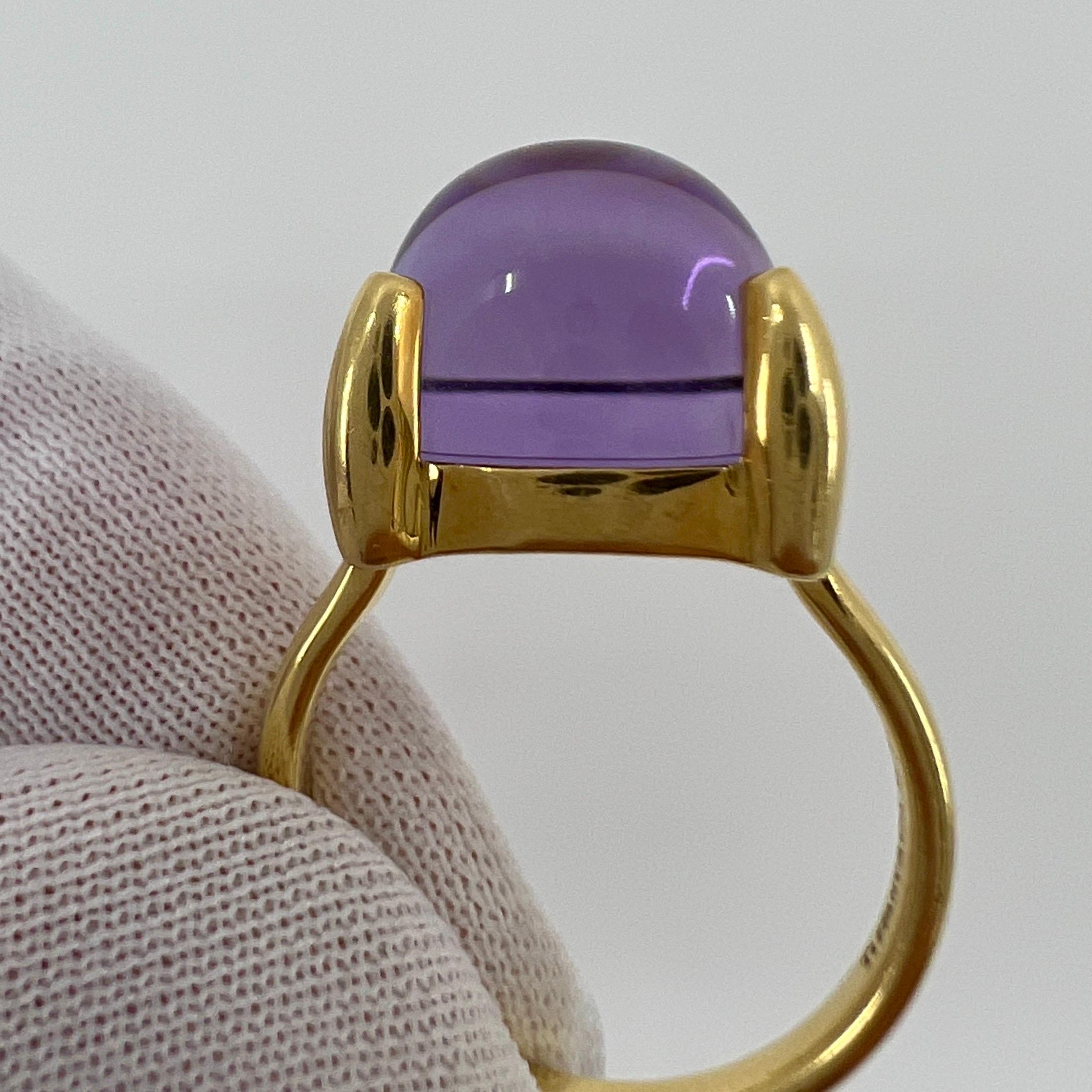 Women's or Men's Rare Tiffany & Co. Paloma Picasso Amethyst Sugar Stack Loaf 18k Yellow Gold Ring