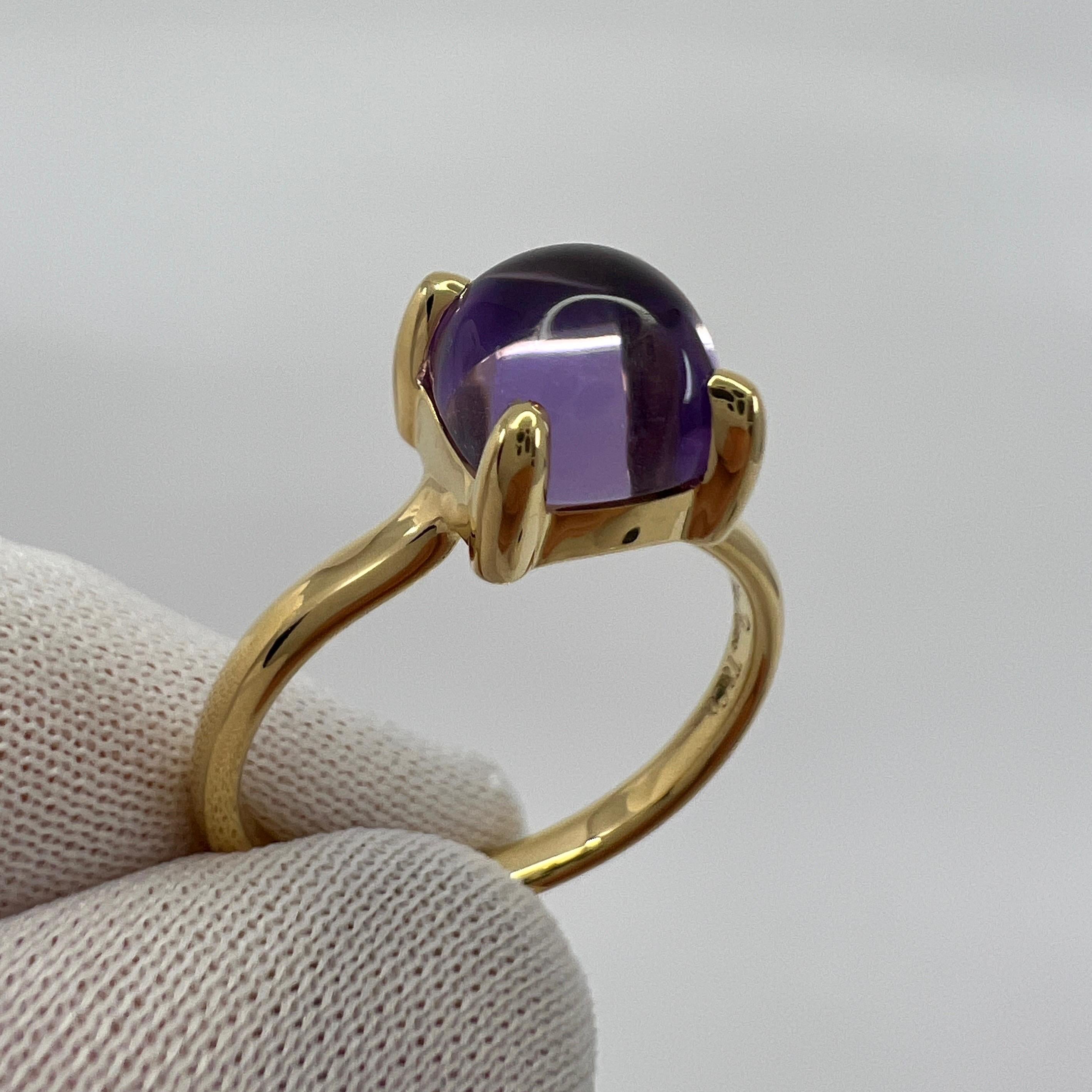 Rare Tiffany & Co. Paloma Picasso Amethyst Sugar Stack Loaf 18k Yellow Gold Ring For Sale 3