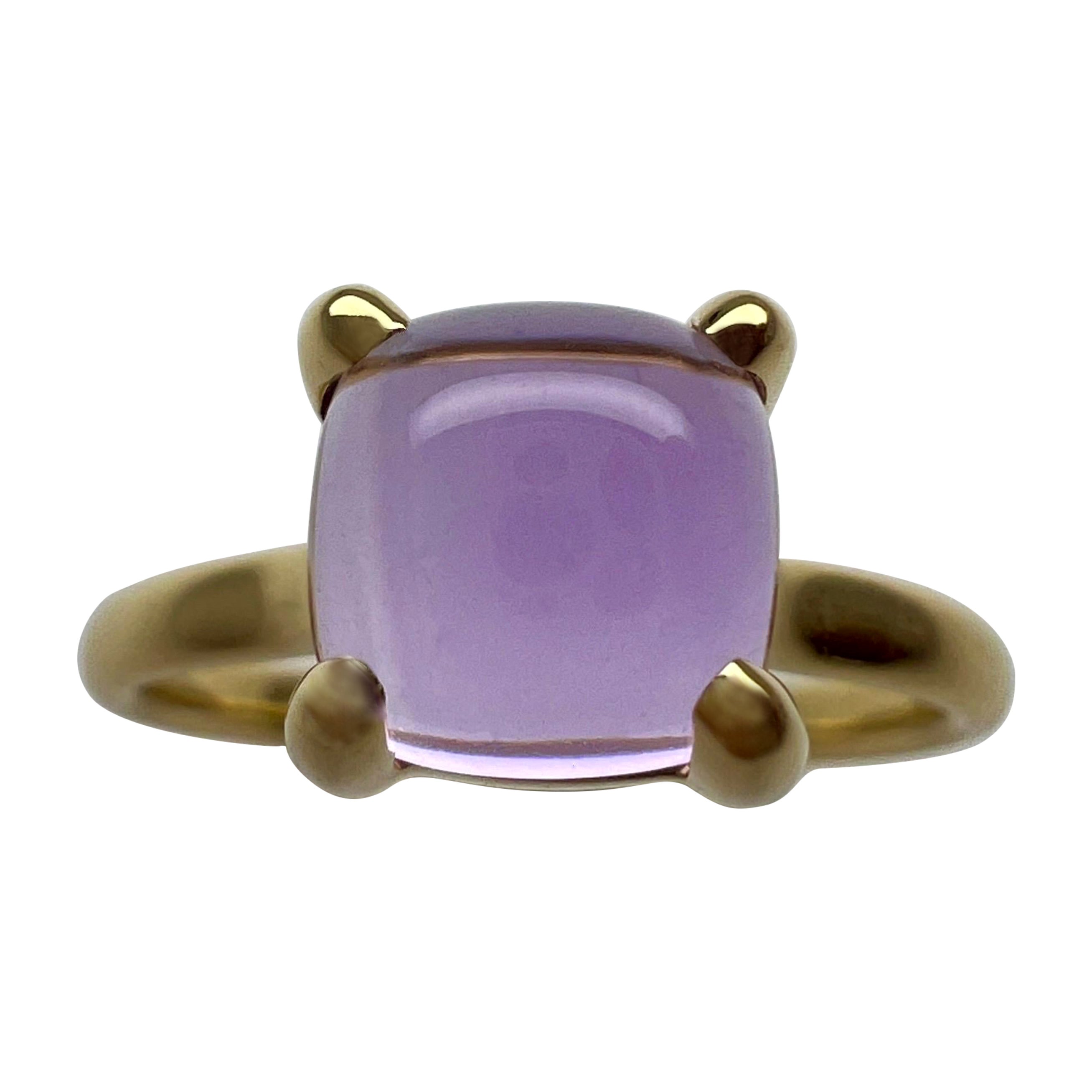 Seltene Tiffany & Co. Paloma Picasso 18 Karat Gelbgold Ring mit Amethyst und Zuckerstack-Blatt