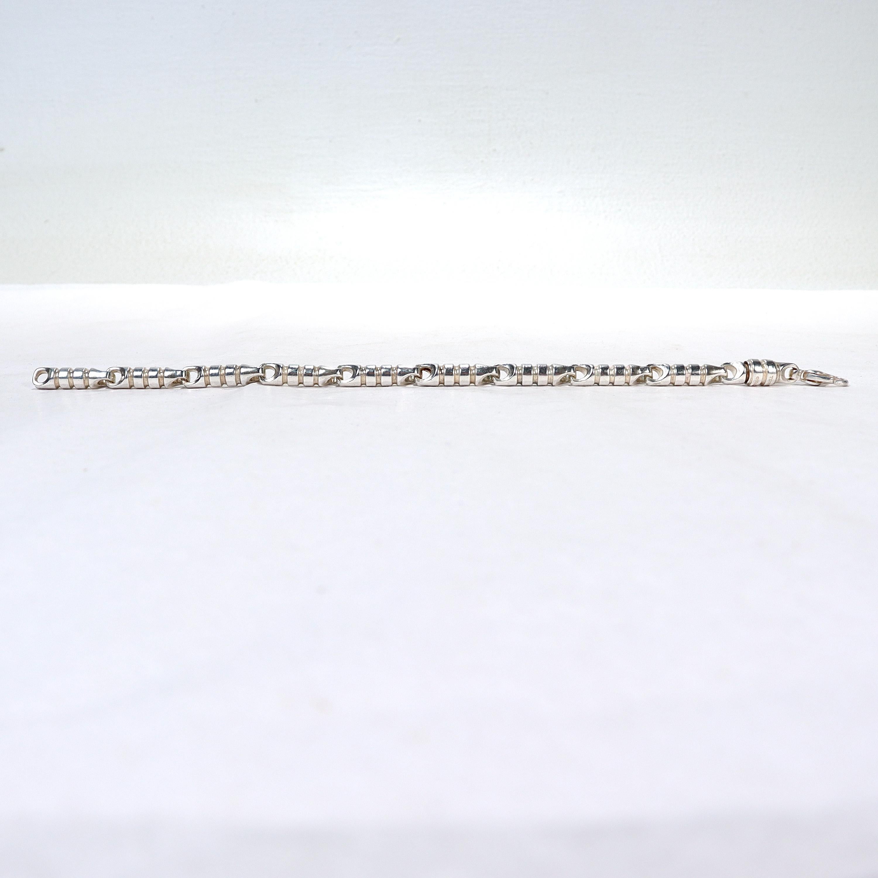 Modern Rare Tiffany & Co. Paloma Picasso 'Groove' Link Bracelet in Sterling Silver