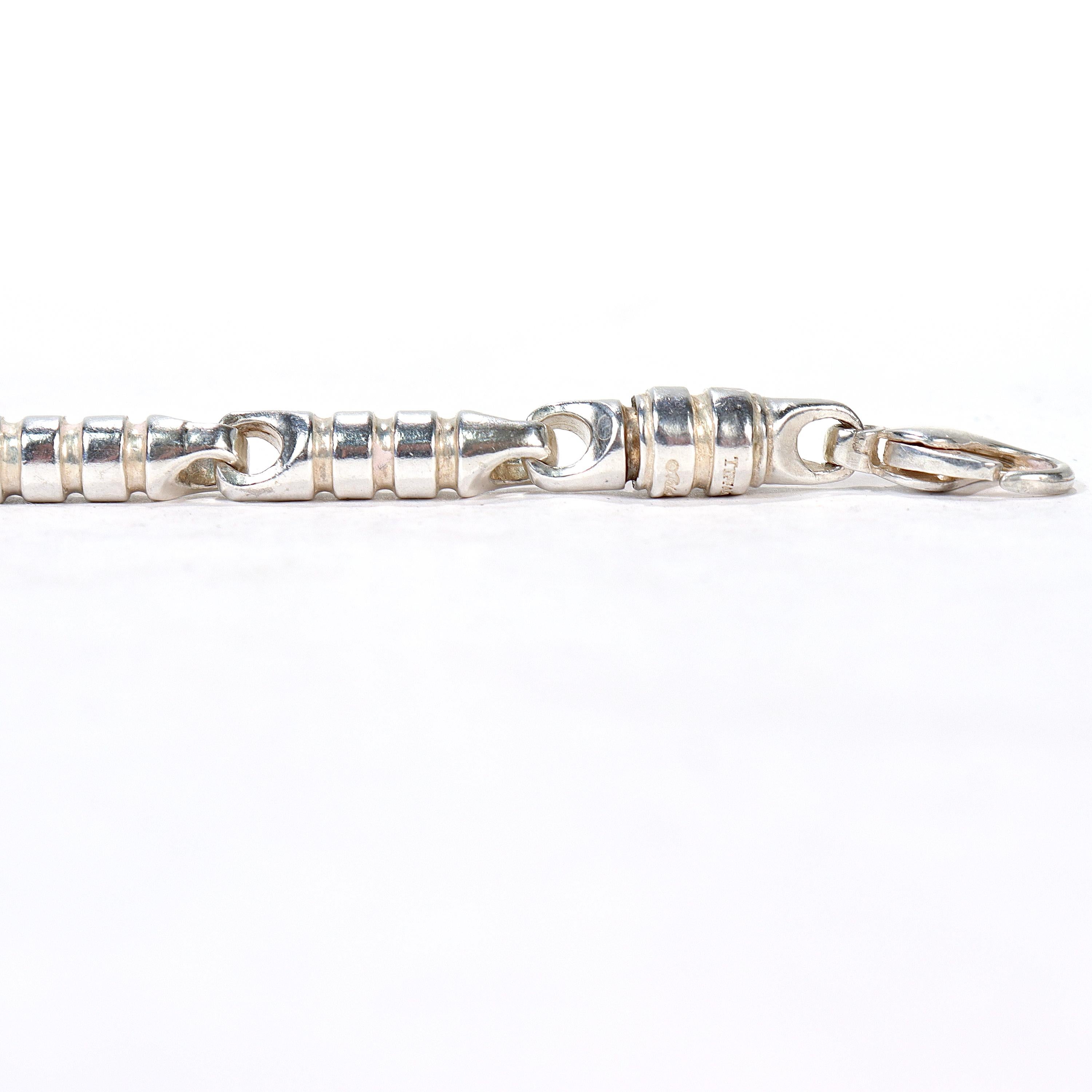 Rare Tiffany & Co. Paloma Picasso 'Groove' Link Bracelet in Sterling Silver In Good Condition In Philadelphia, PA