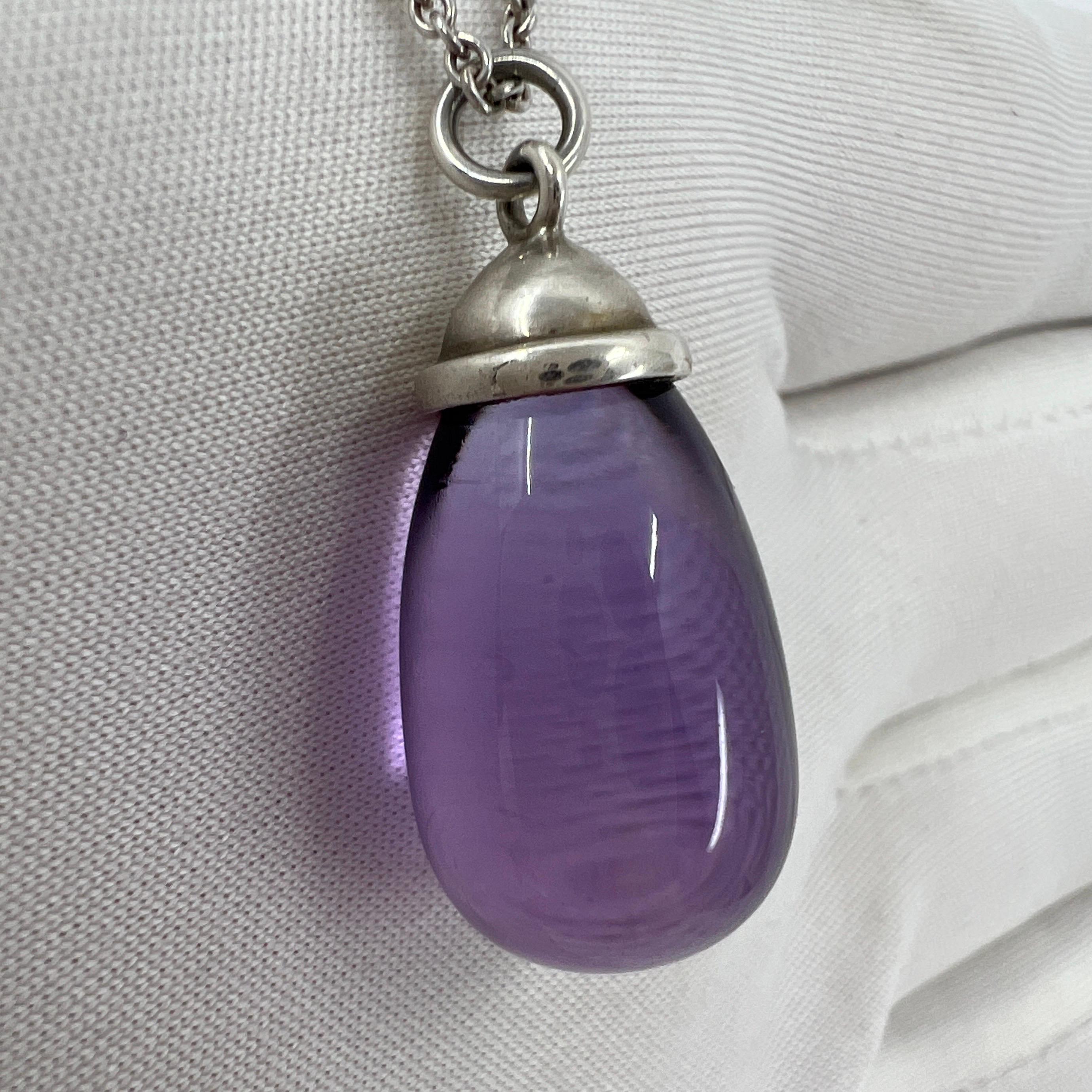 Rare Tiffany & Co. Paloma Picasso Sterling Silver Amethyst Drop Pendant Necklace 3