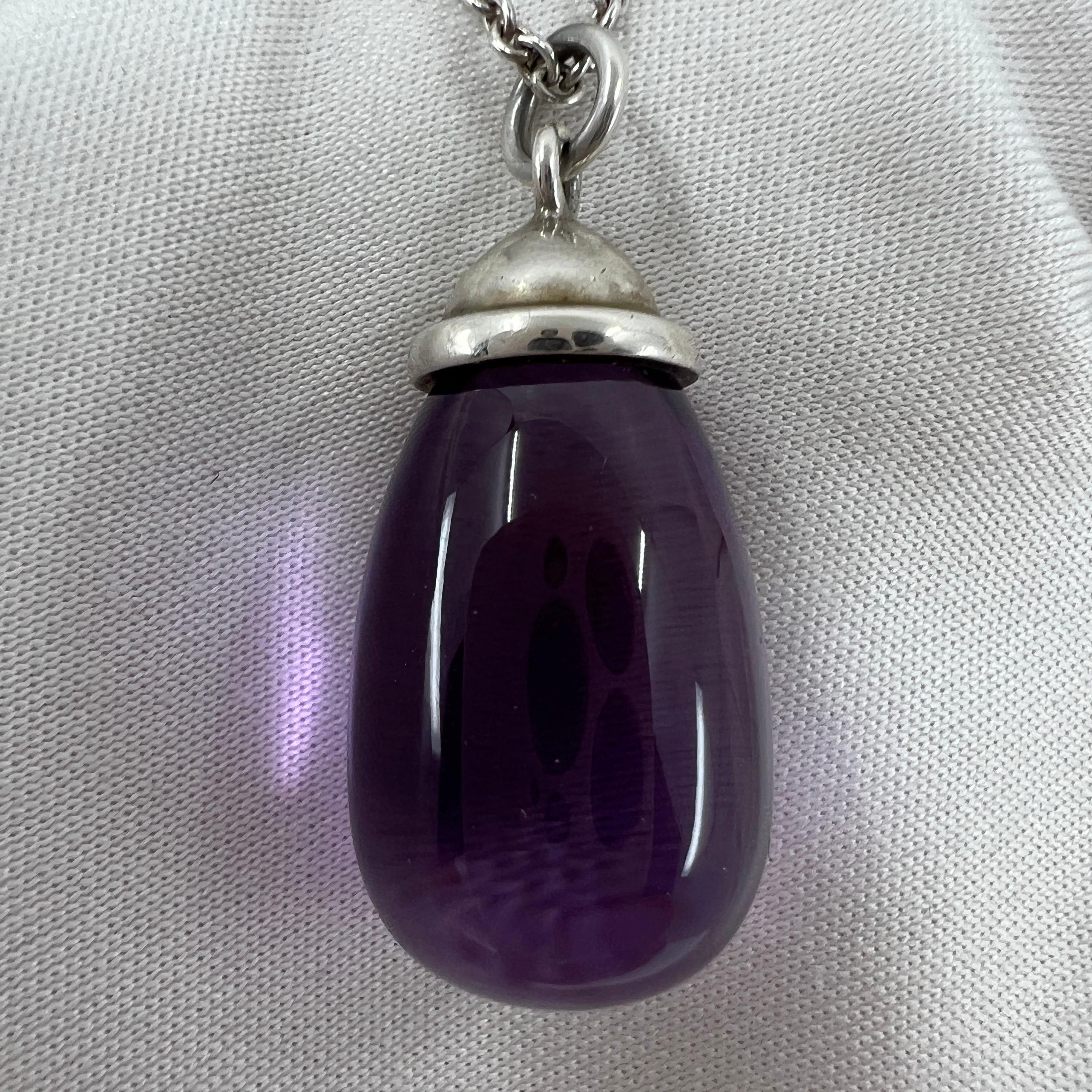 Rare Tiffany & Co. Paloma Picasso Sterling Silver Amethyst Drop Pendant Necklace 1