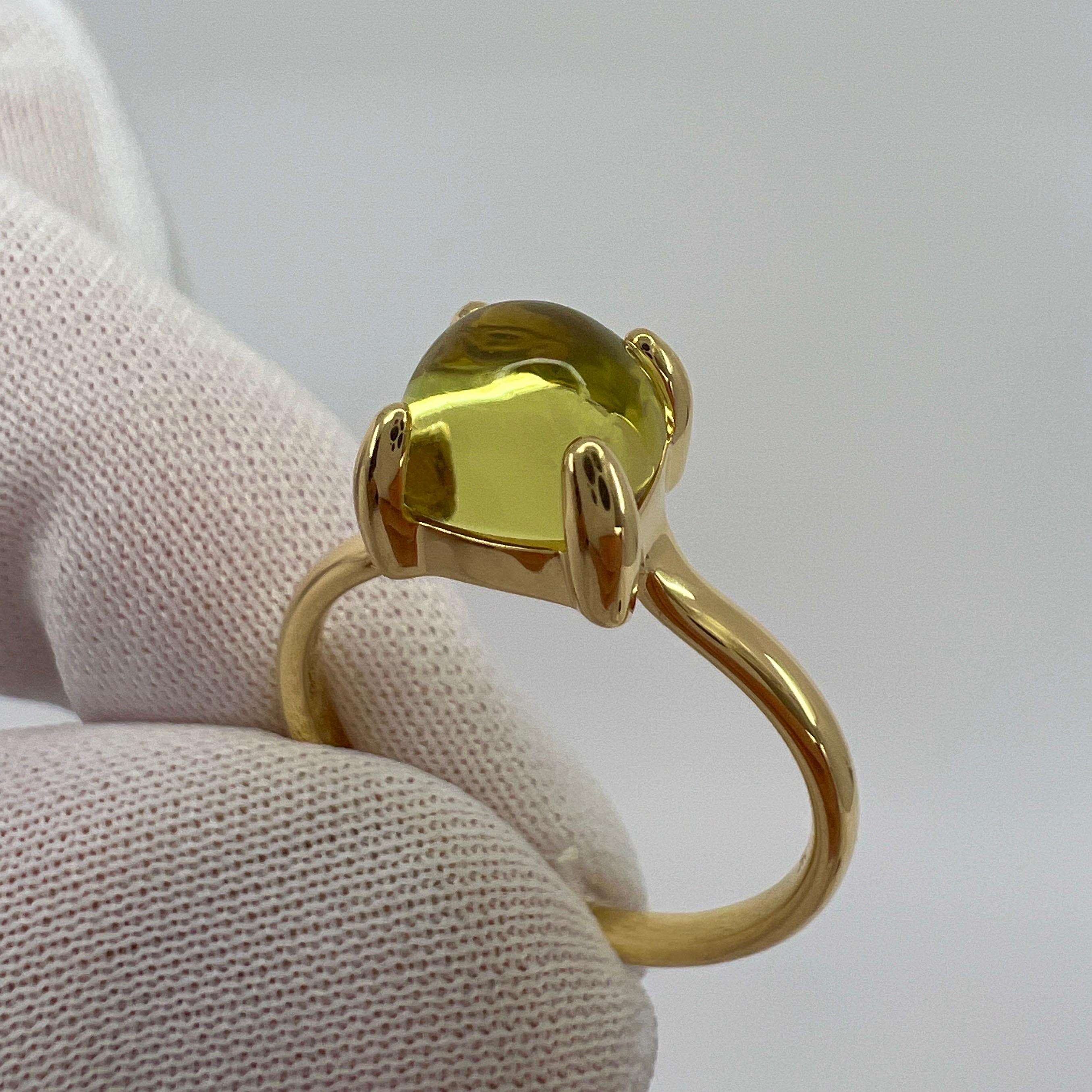 Cabochon Rare Tiffany & Co. Paloma Picasso Yellow Citrine Sugar Stack Loaf 18k Gold Ring