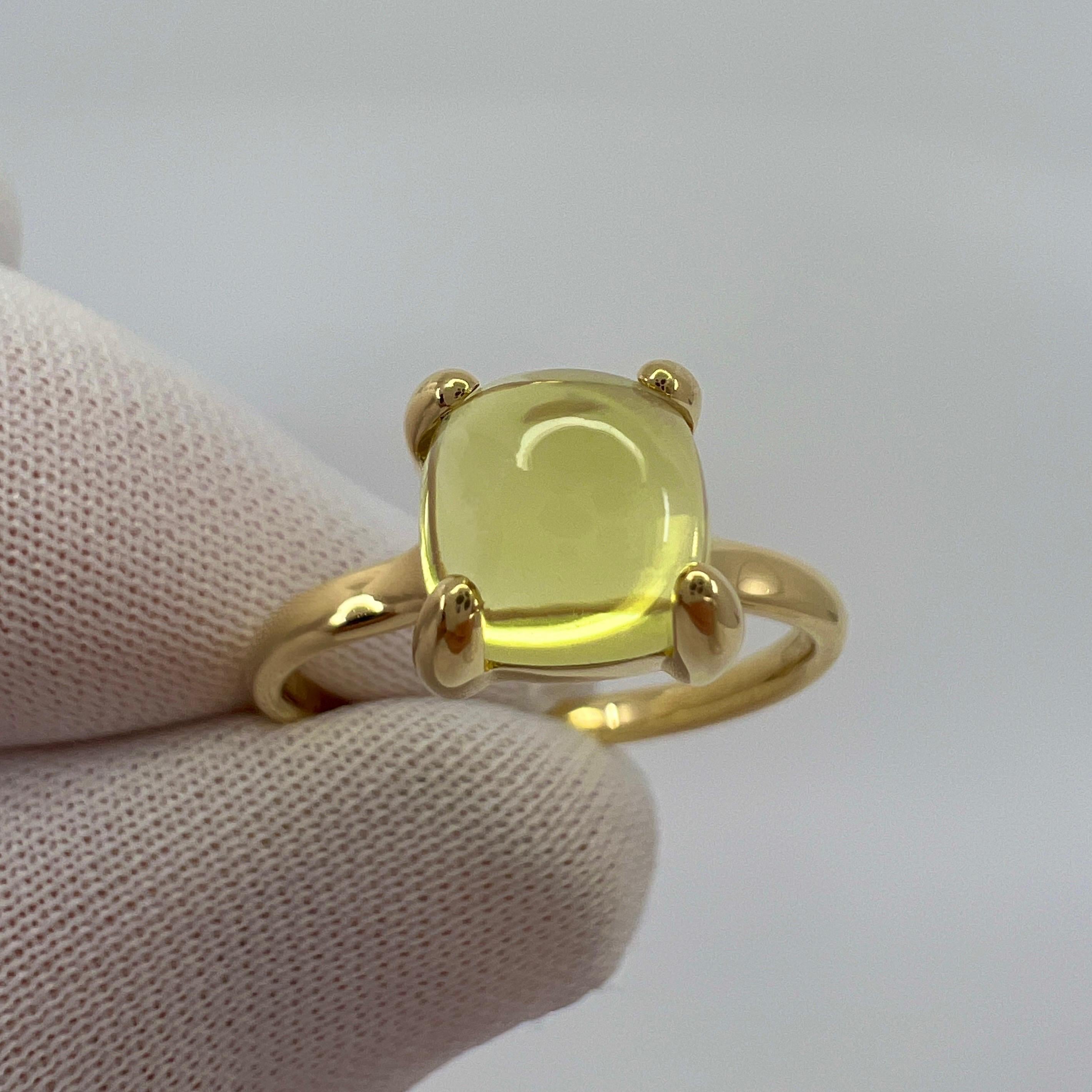 Rare Tiffany & Co. Paloma Picasso Yellow Citrine Sugar Stack Loaf 18k Gold Ring In Excellent Condition In Birmingham, GB