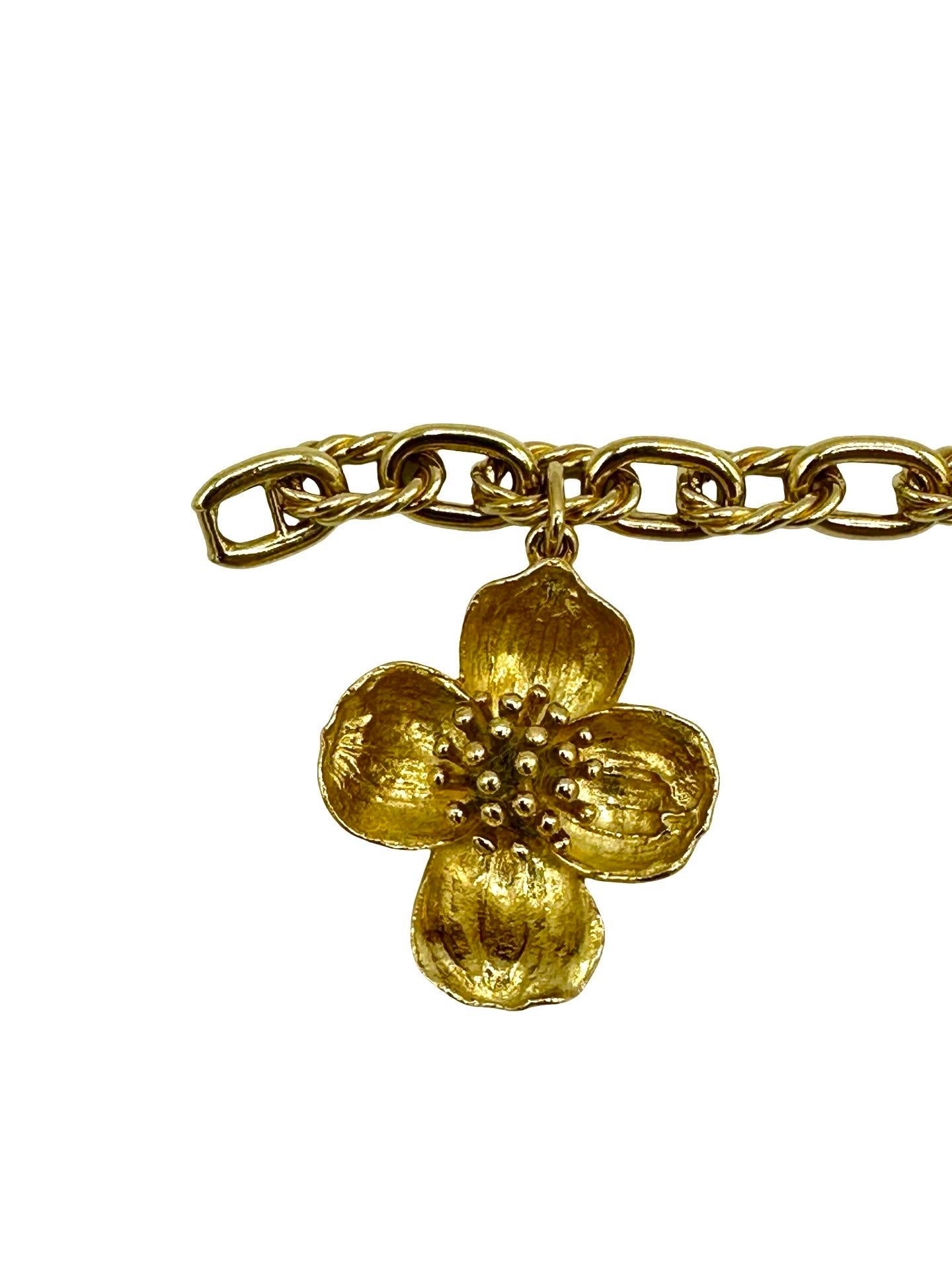Rara Tiffany & Co. Bracciale Charm Perennial Dogwood, oro giallo 18 carati, CIRCA 2000 in vendita 5