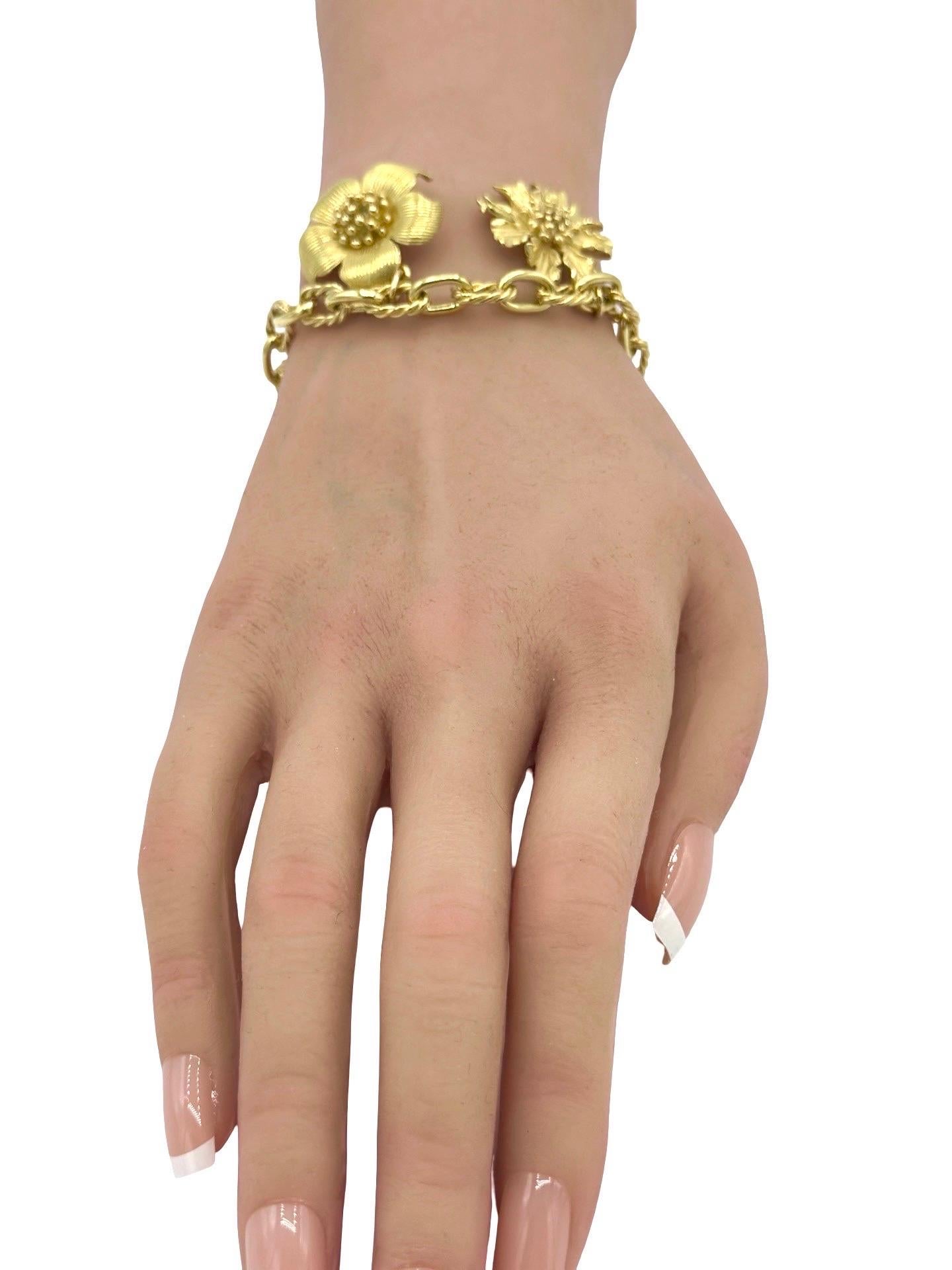 Rara Tiffany & Co. Bracciale Charm Perennial Dogwood, oro giallo 18 carati, CIRCA 2000 in vendita 7