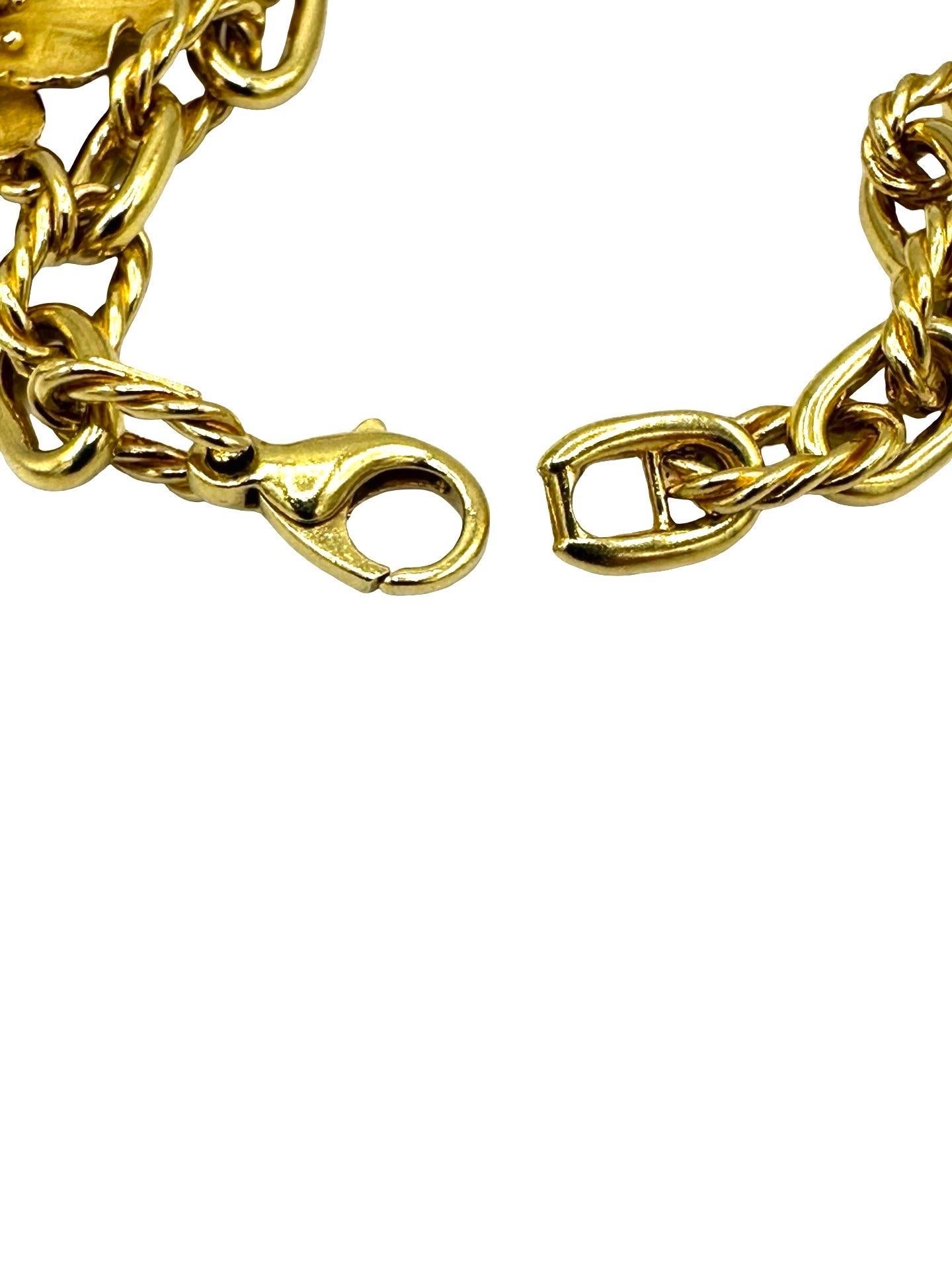 Rara Tiffany & Co. Bracciale Charm Perennial Dogwood, oro giallo 18 carati, CIRCA 2000 In condizioni ottime in vendita a Chevy Chase, MD