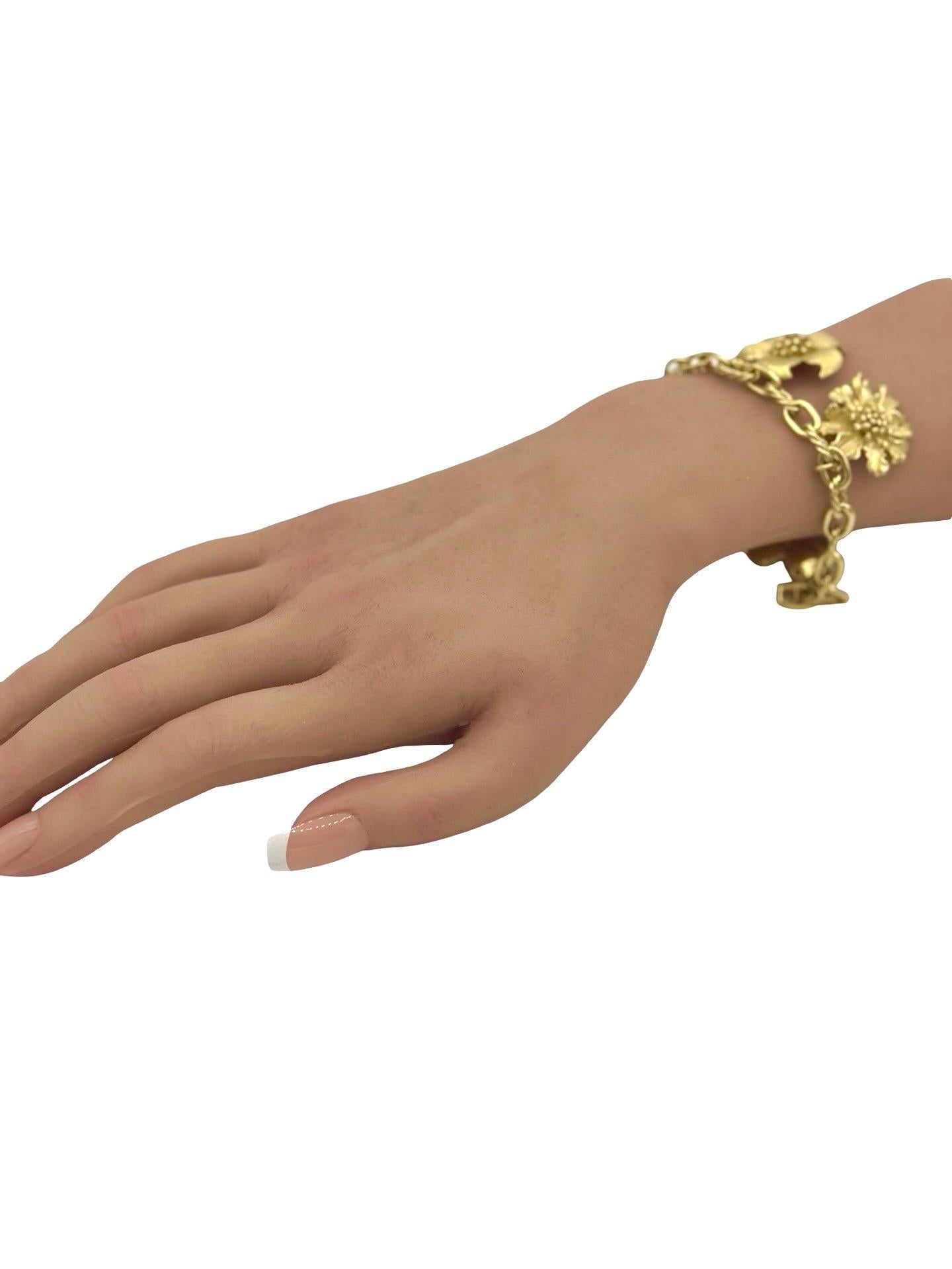 Rara Tiffany & Co. Bracciale Charm Perennial Dogwood, oro giallo 18 carati, CIRCA 2000 in vendita 1