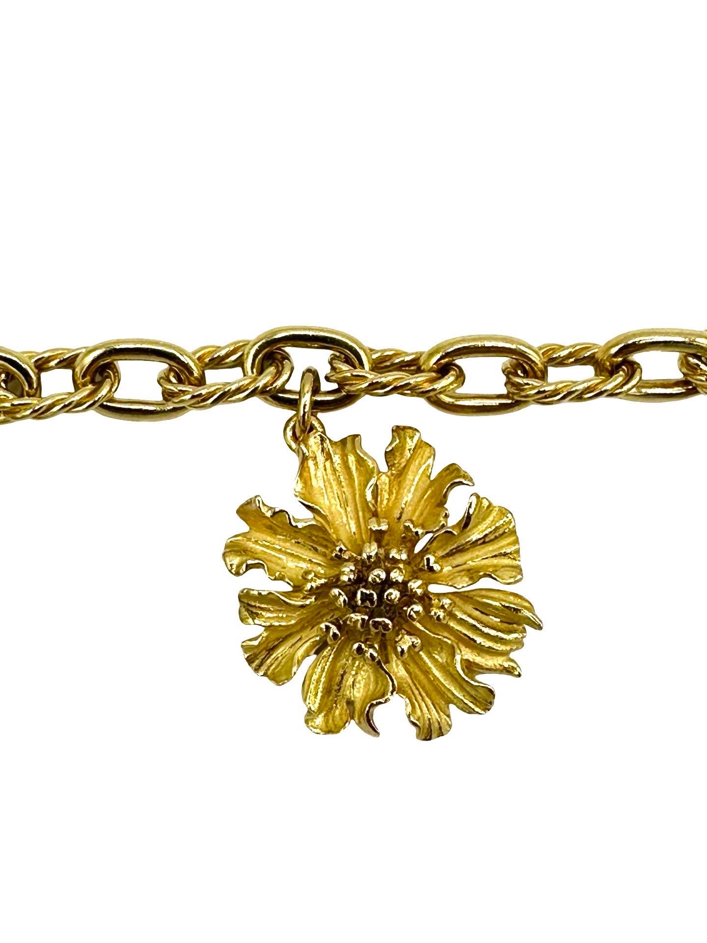 Rara Tiffany & Co. Bracciale Charm Perennial Dogwood, oro giallo 18 carati, CIRCA 2000 in vendita 2
