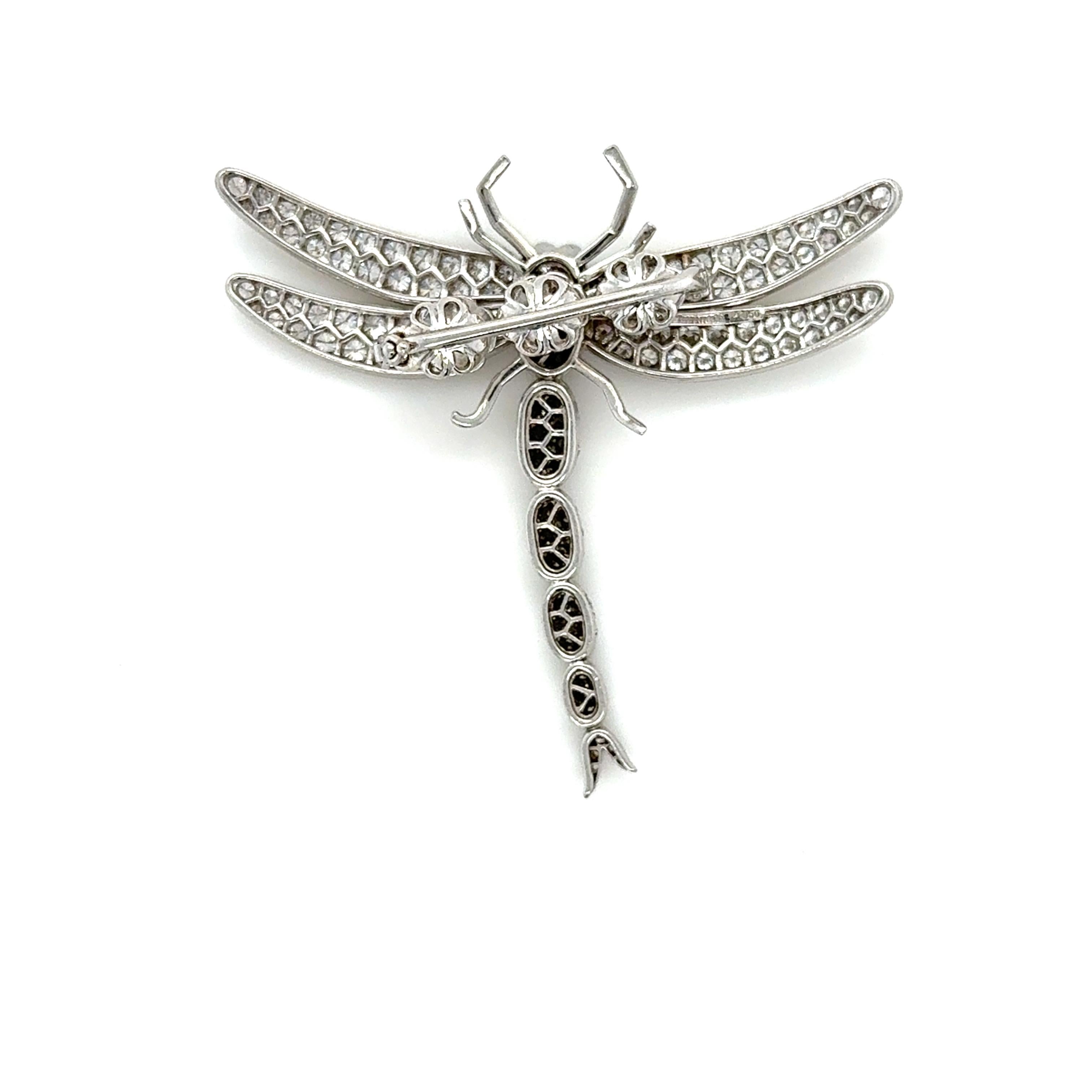 da uomo o donna Rara Tiffany & Co. Enhancer Dragonfly in platino e diamanti in vendita