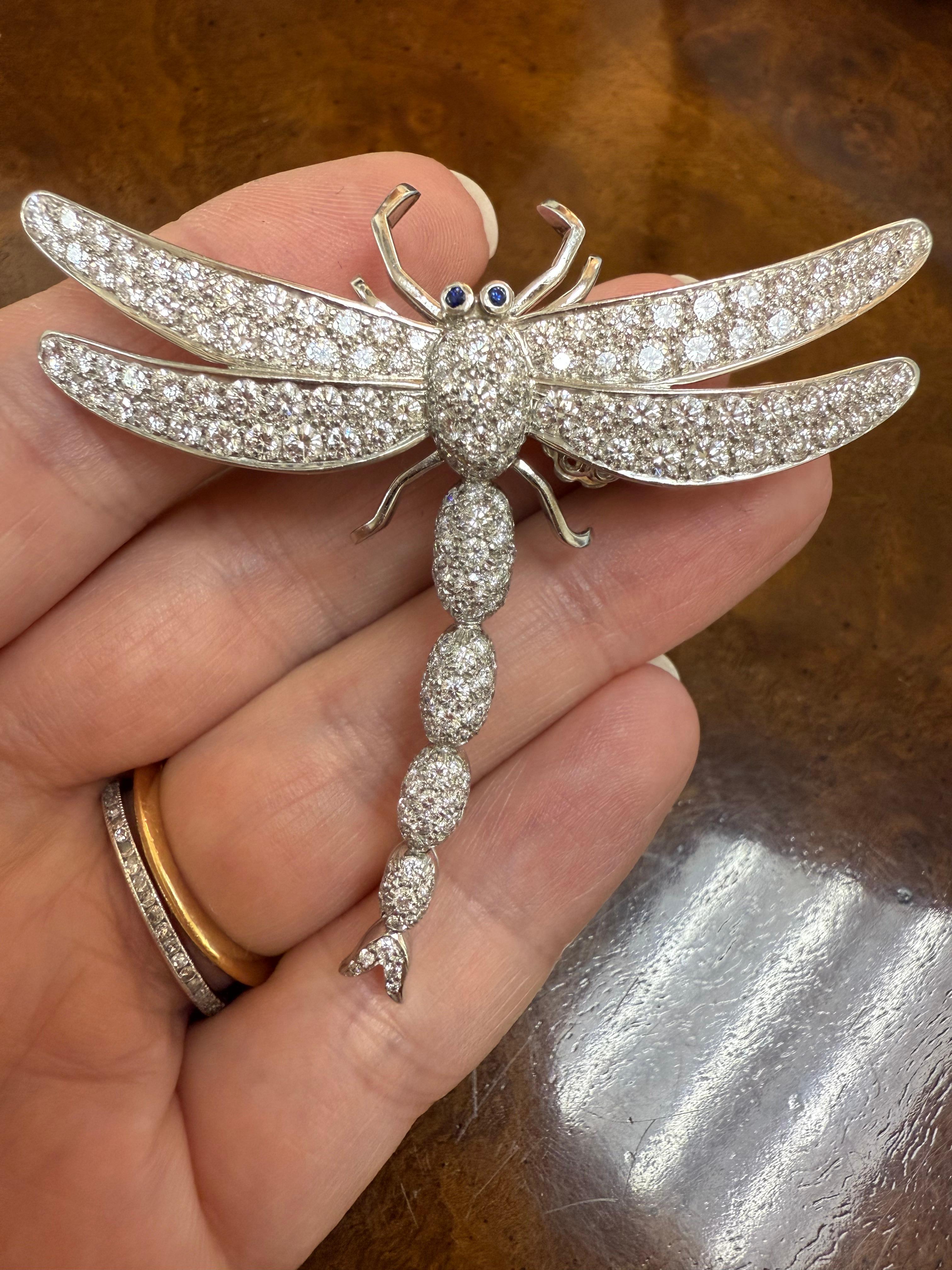 Rara Tiffany & Co. Enhancer Dragonfly in platino e diamanti in vendita 2