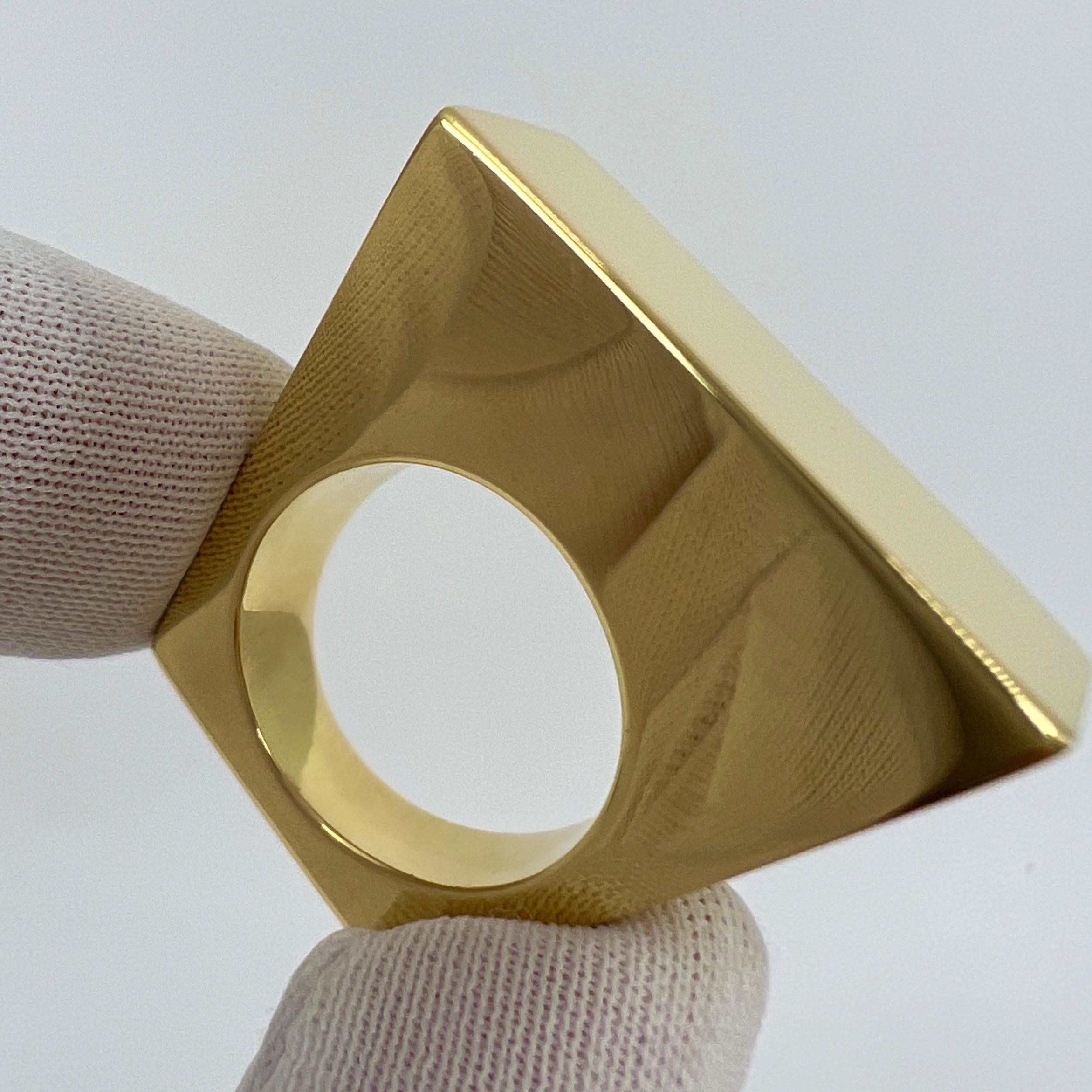 Seltene Tiffany & Co. Rechteck Made in Italy 18k Gelbgold Bold Statement Ring im Angebot 1