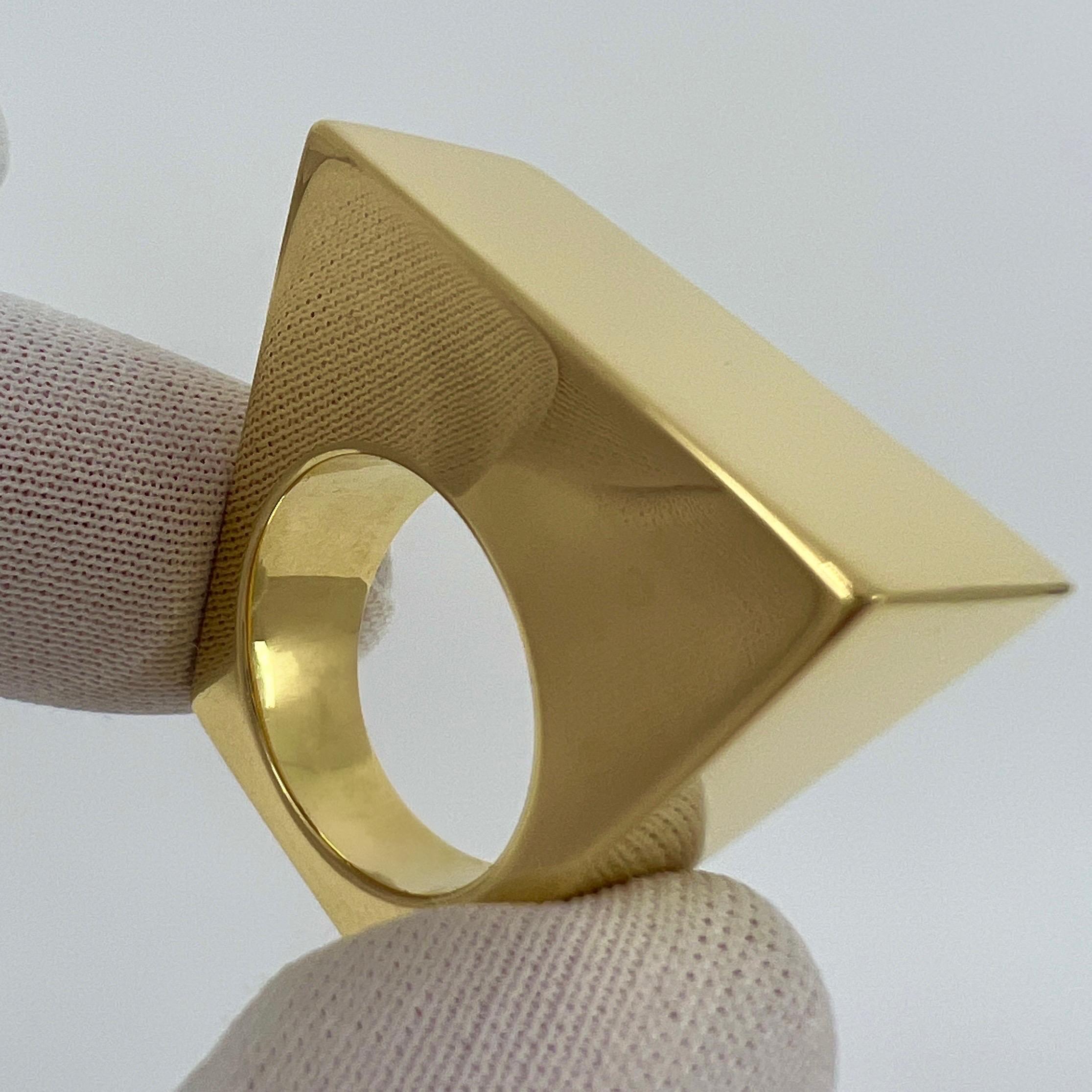 Seltene Tiffany & Co. Rechteck Made in Italy 18k Gelbgold Bold Statement Ring im Angebot 3