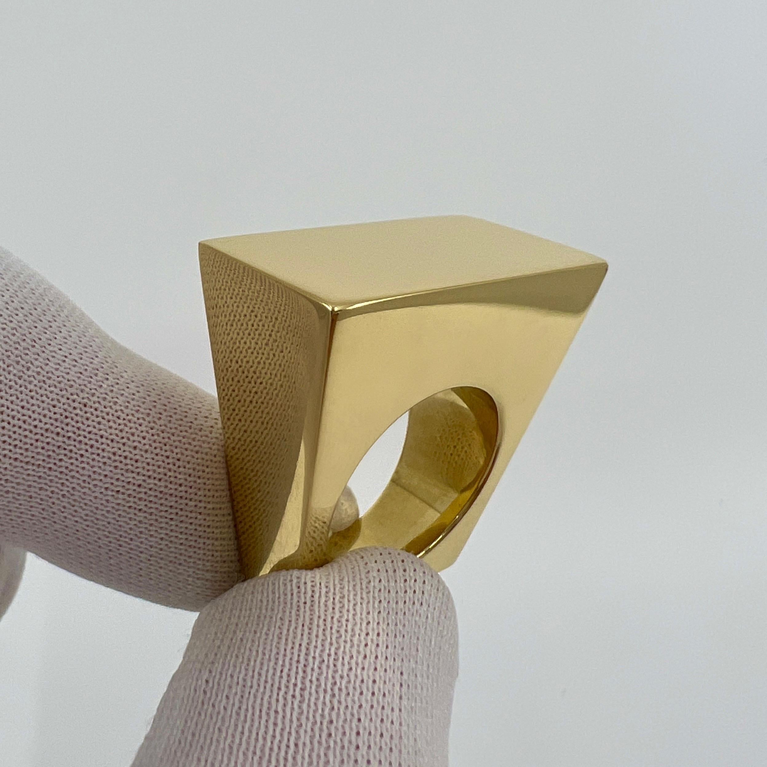 Seltene Tiffany & Co. Rechteck Made in Italy 18k Gelbgold Bold Statement Ring im Angebot 4