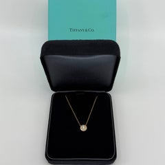 Rare Tiffany & Co. Soleste Round Cut Diamond 18k Yellow Gold Pendant Necklace