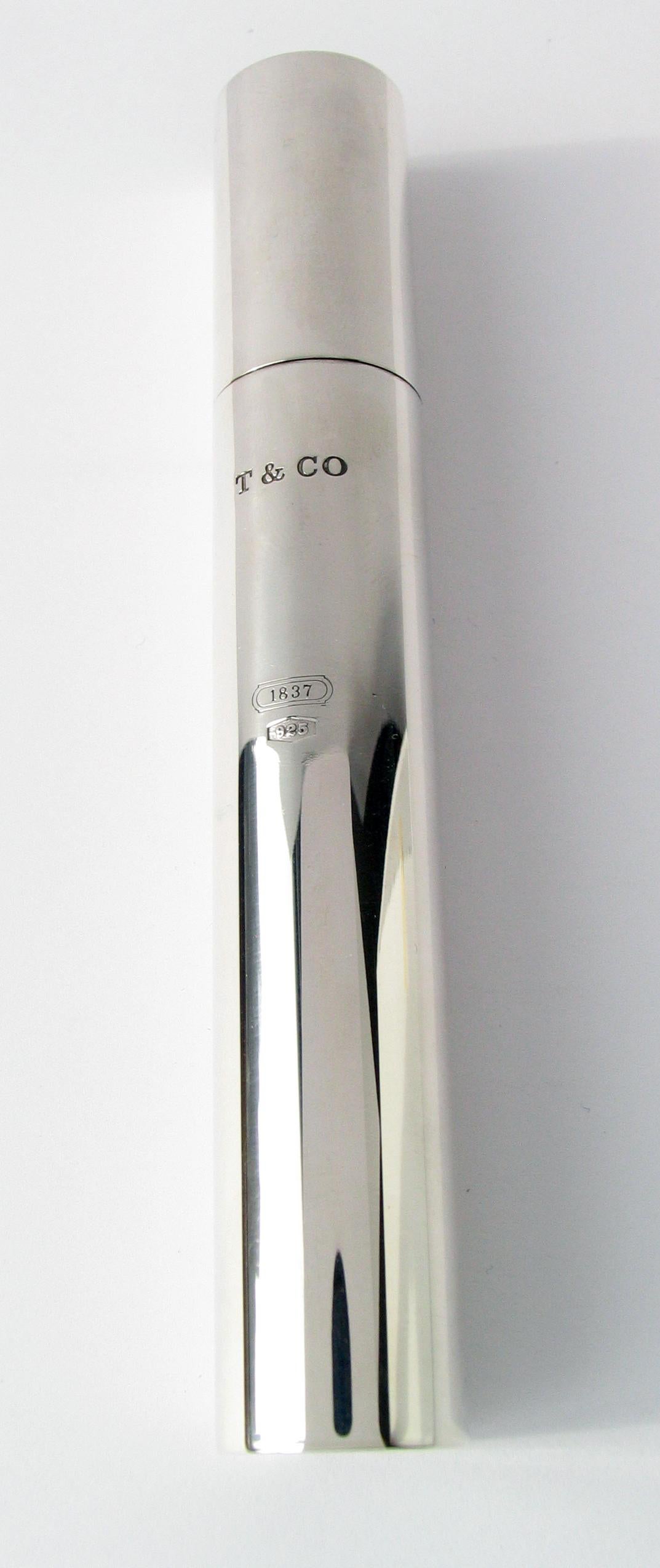 American Rare Tiffany & Co. Sterling Silver Tube Cigar Holder Case