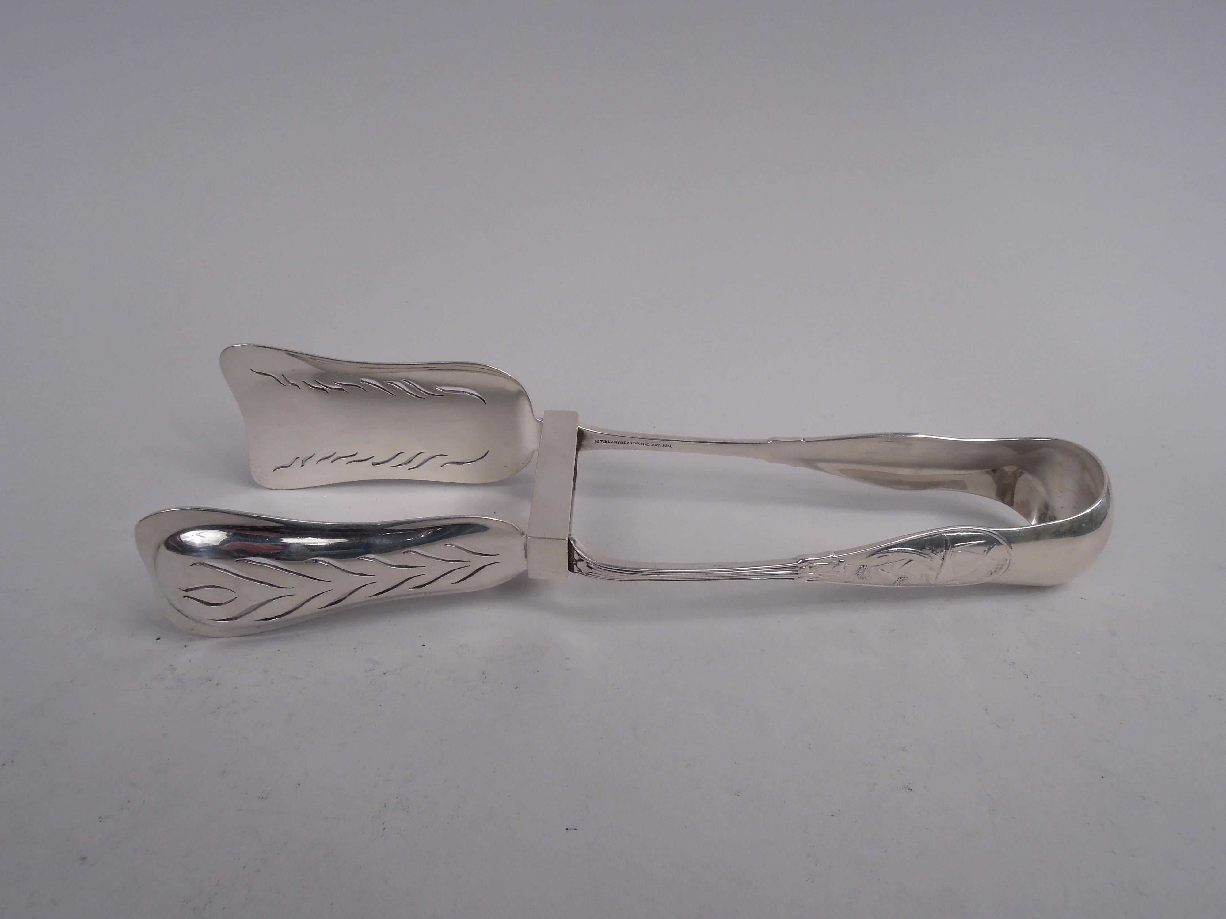 Raras pinzas para espárragos Tiffany japonesas de plata de ley Japonismo en venta