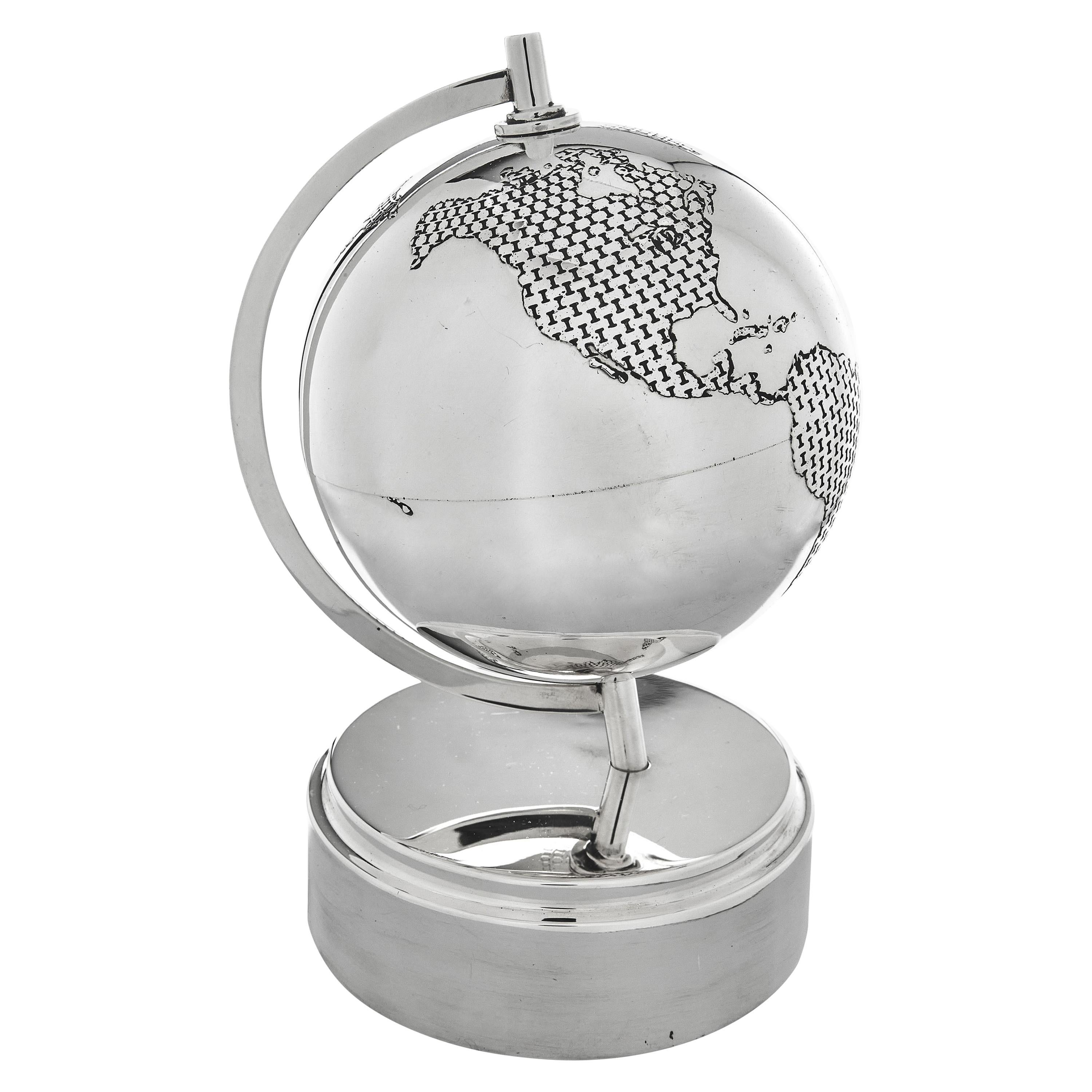 Rare Tiffany Sterling Silver Globe