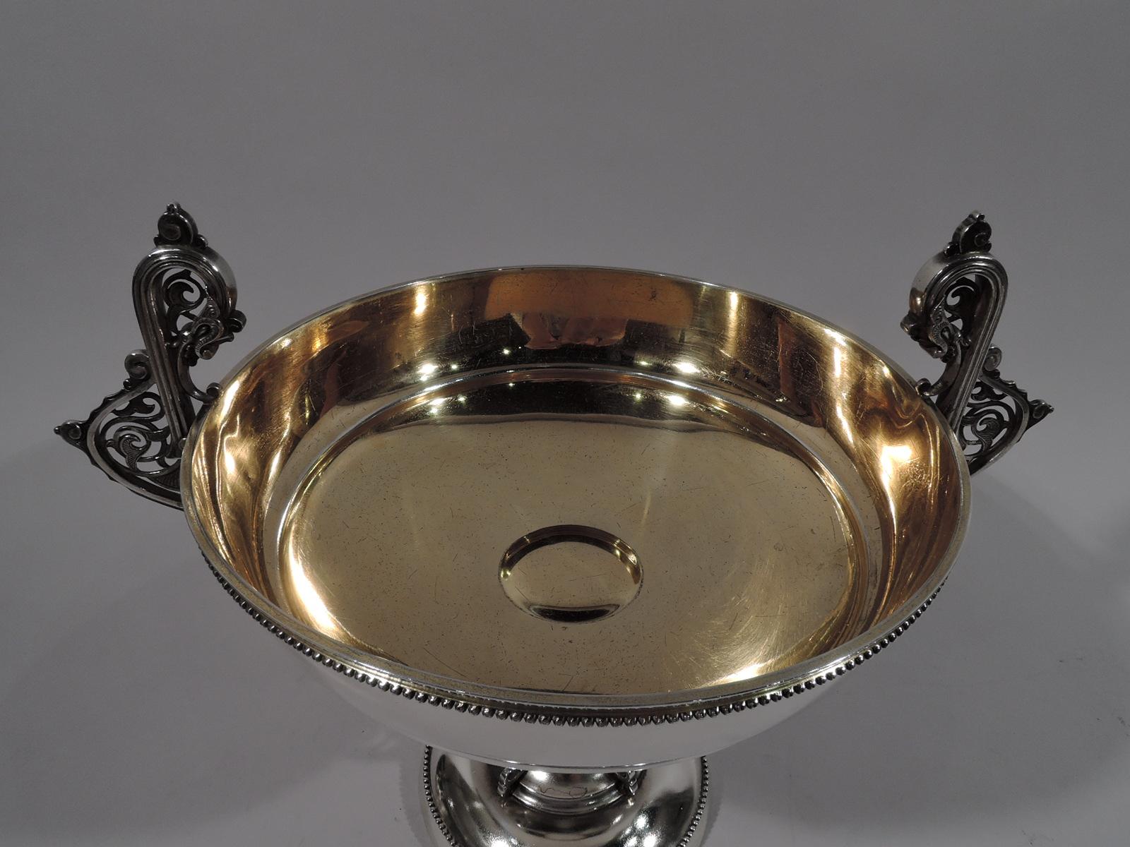 Aesthetic Movement Rare Tiffany Sterling Silver Moresque Classical Kylix Compote