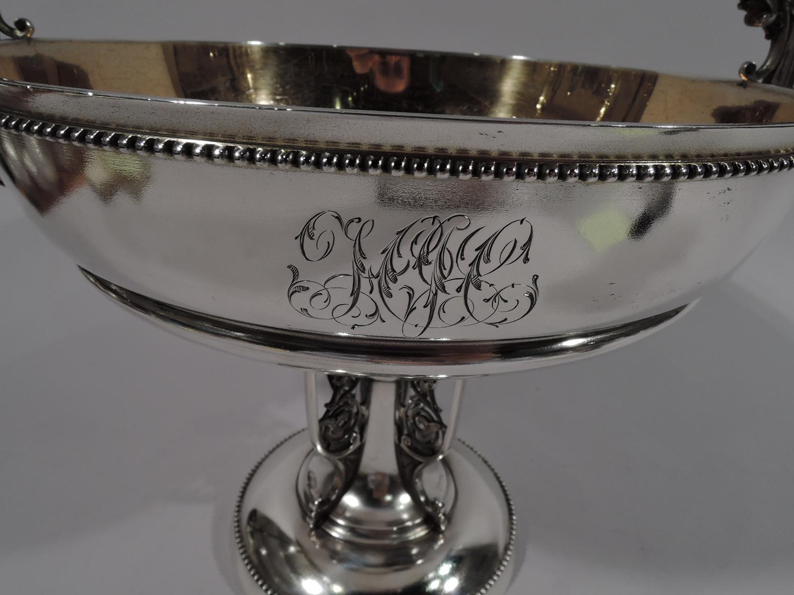 Rare Tiffany Sterling Silver Moresque Classical Kylix Compote In Excellent Condition In New York, NY