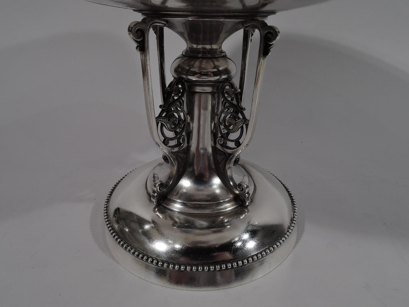 19th Century Rare Tiffany Sterling Silver Moresque Classical Kylix Compote