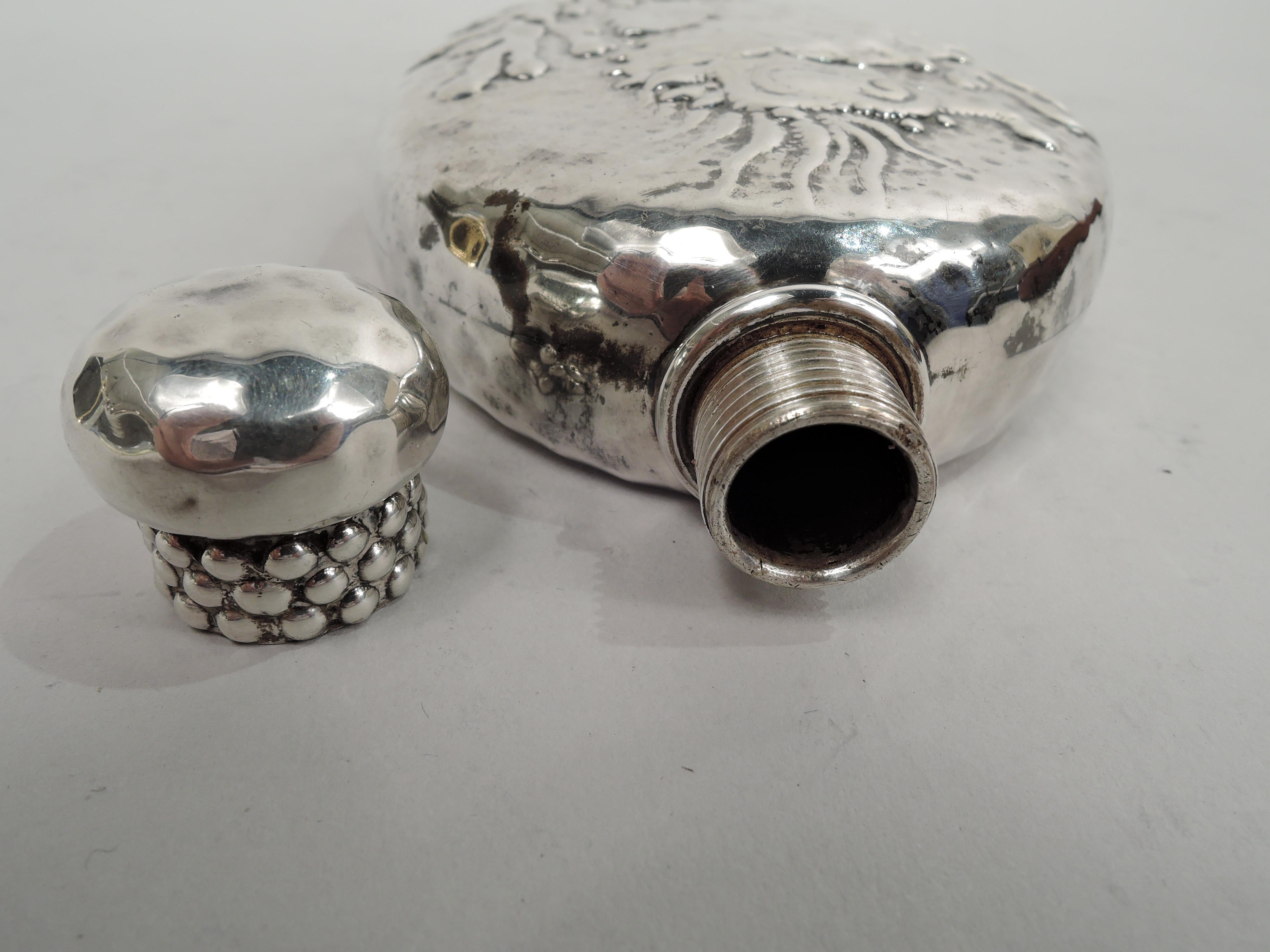 Aesthetic Movement Rare Tiffany Sterling Silver Seahorse Flask