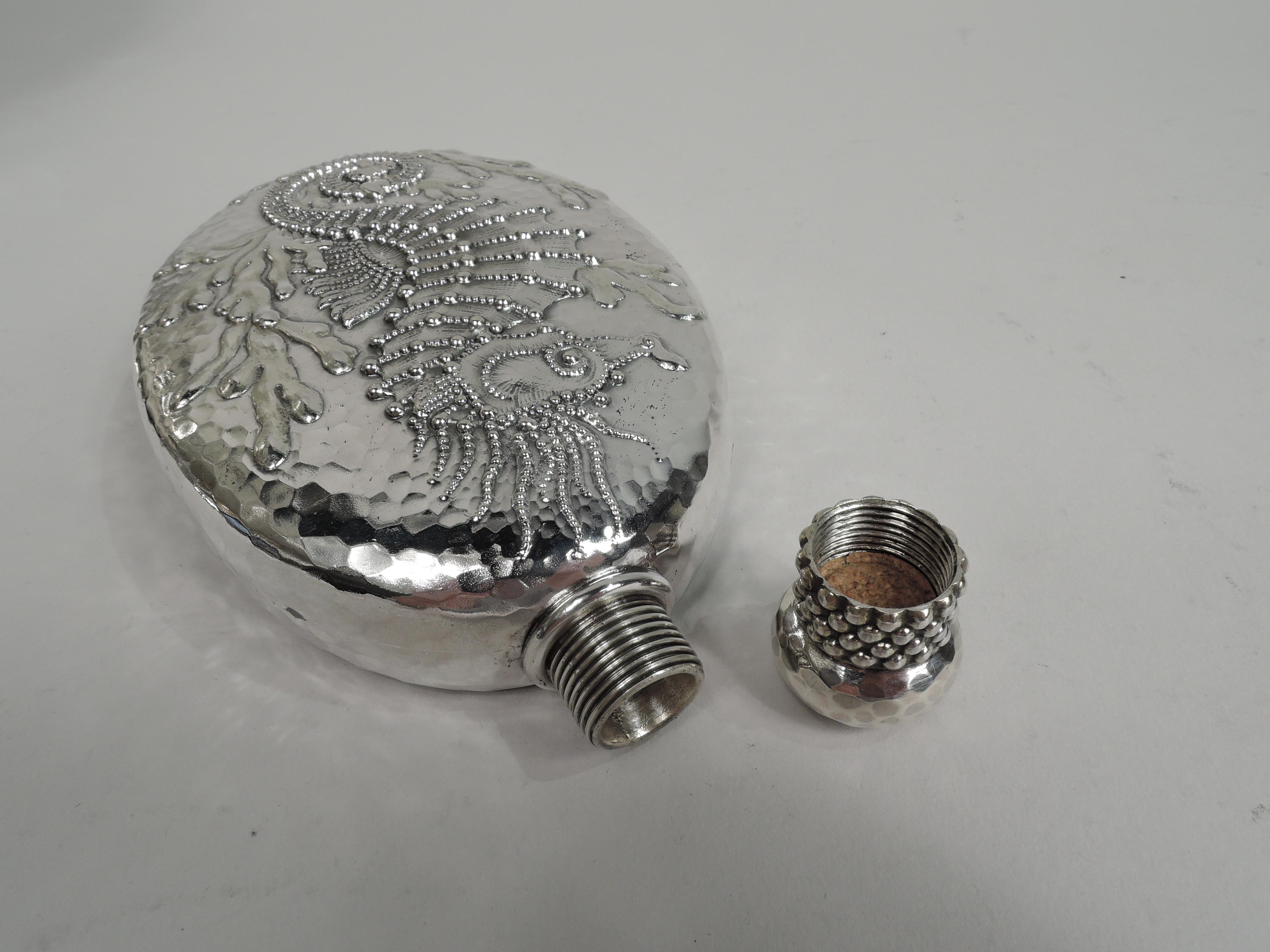 Aesthetic Movement Rare Tiffany & Co. Sterling Silver Seahorse Flask