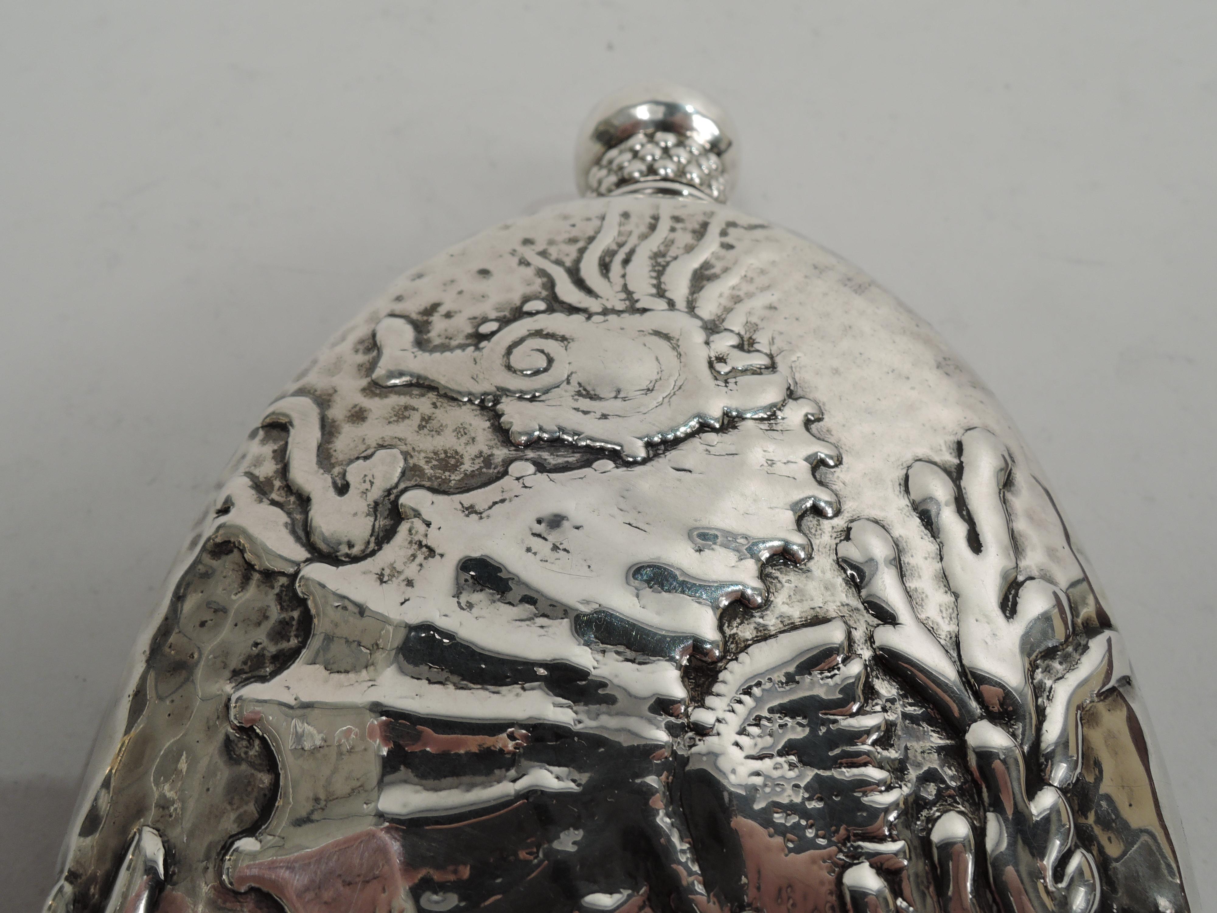 Rare Tiffany Sterling Silver Seahorse Flask In Good Condition In New York, NY