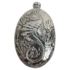 Rare Tiffany Sterling Silver Seahorse Flask