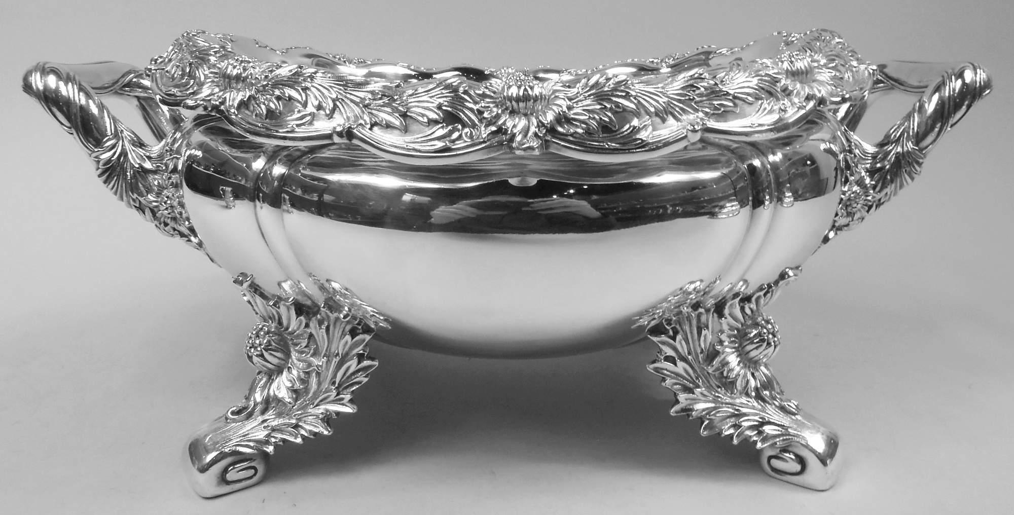 19th Century Rare Tiffany Sterling Silver Soup Tureen in Historic Chrysanthemum Pattern For Sale