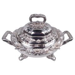 Rare Tiffany Sterling Silver Soup Tureen in Historic Chrysanthemum Pattern