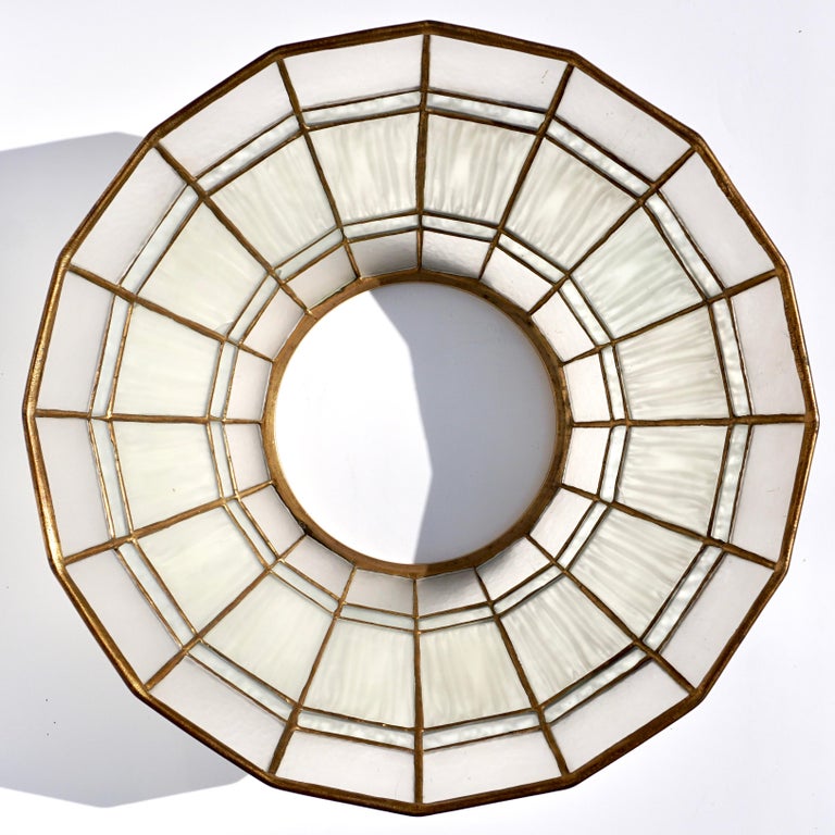 Rare Tiffany Studios White Linenfold Table Lamp For Sale 2