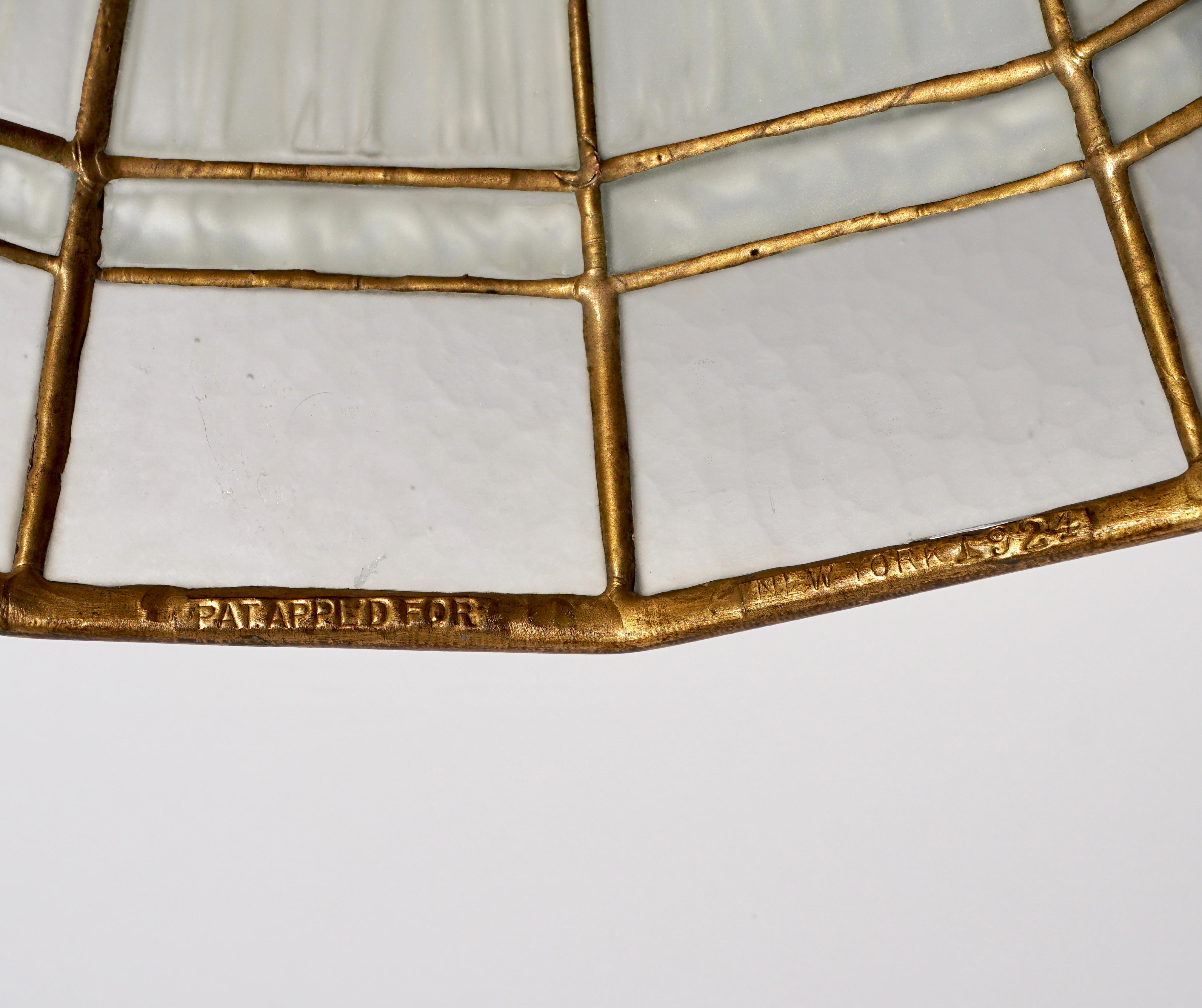 Rare Tiffany Studios White Linenfold Table Lamp 3