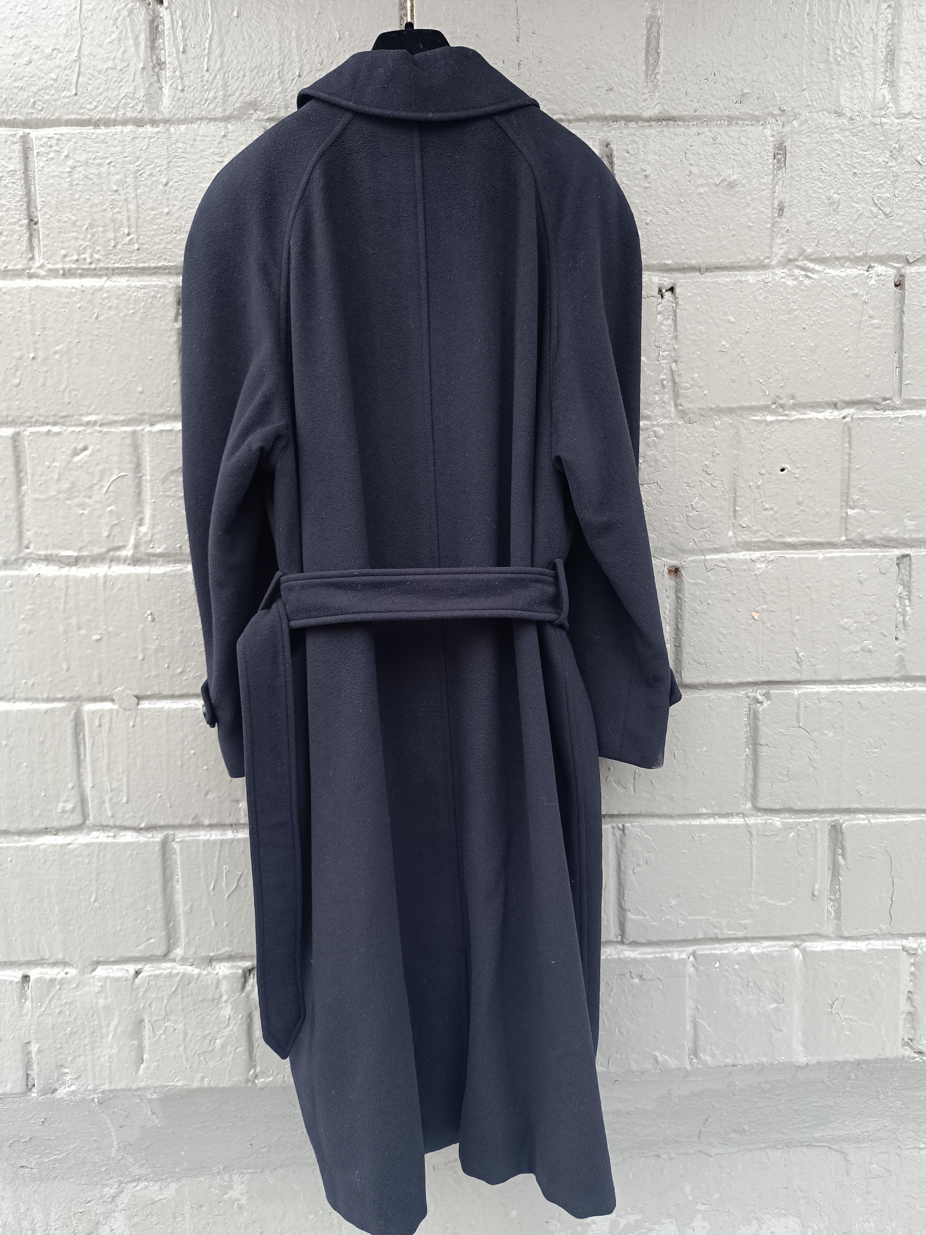 Rare! Timeless Chanel Fall winter 1996 Belt Cashmere Coat with Logo Buttons 6