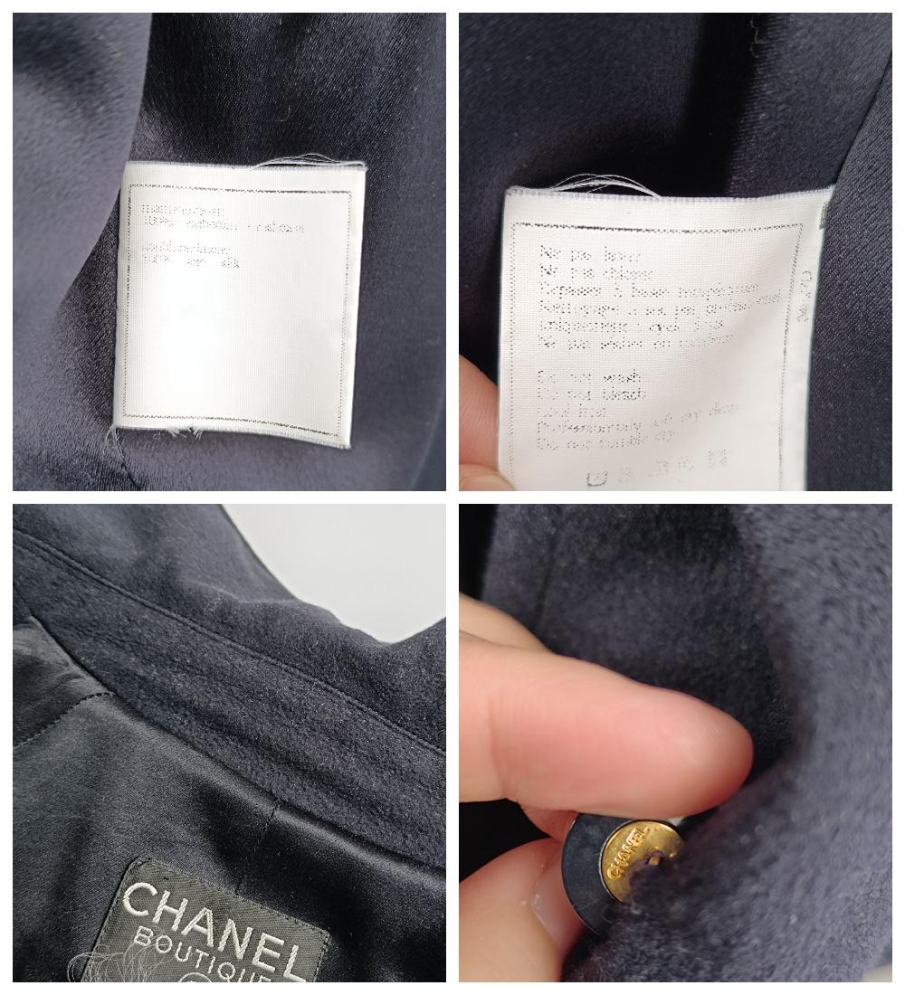Rare! Timeless Chanel Fall winter 1996 Belt Cashmere Coat with Logo Buttons 11