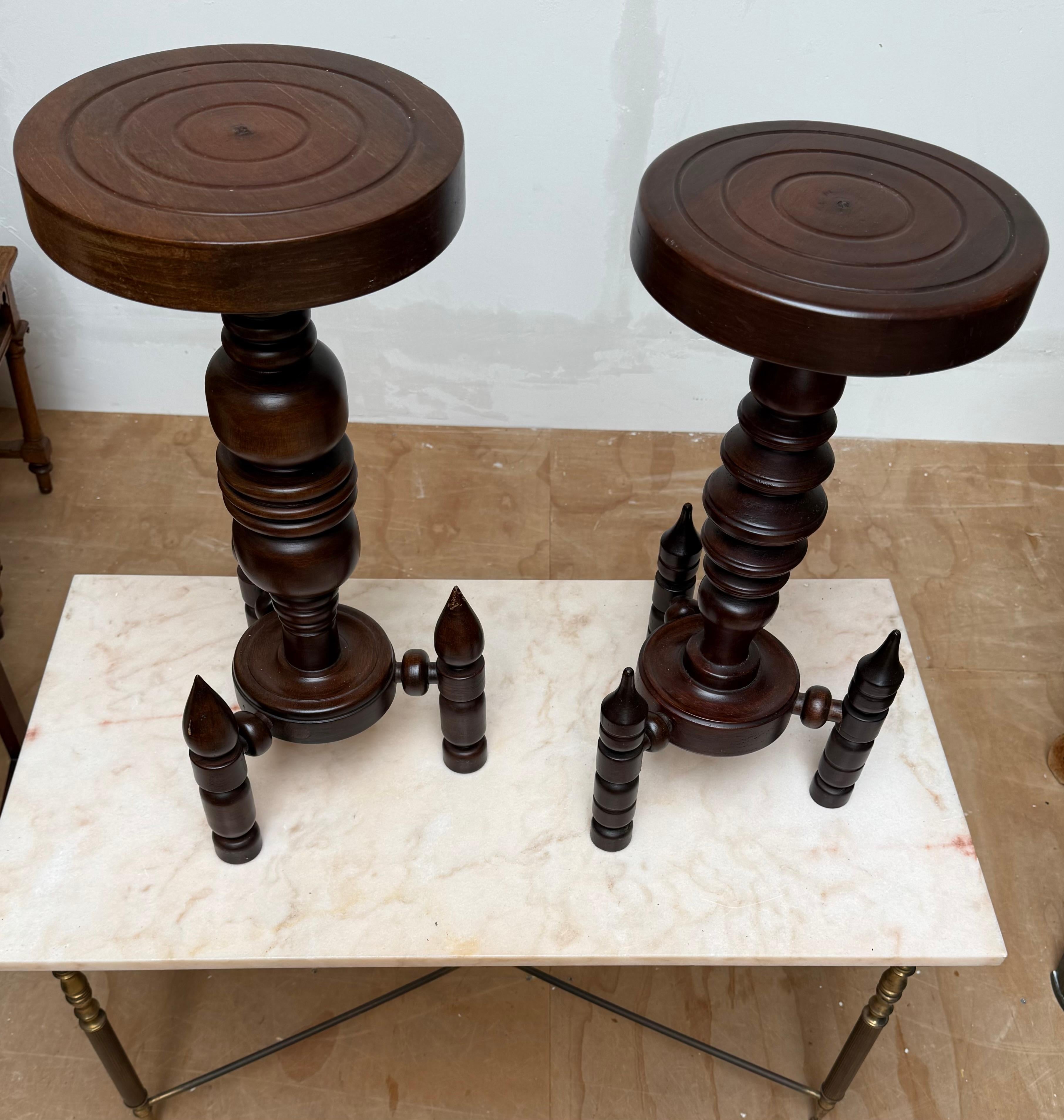 Rare & Timless Design Crafted Solid Wood End or Side Tables Attr Charles Dudouyt For Sale 6