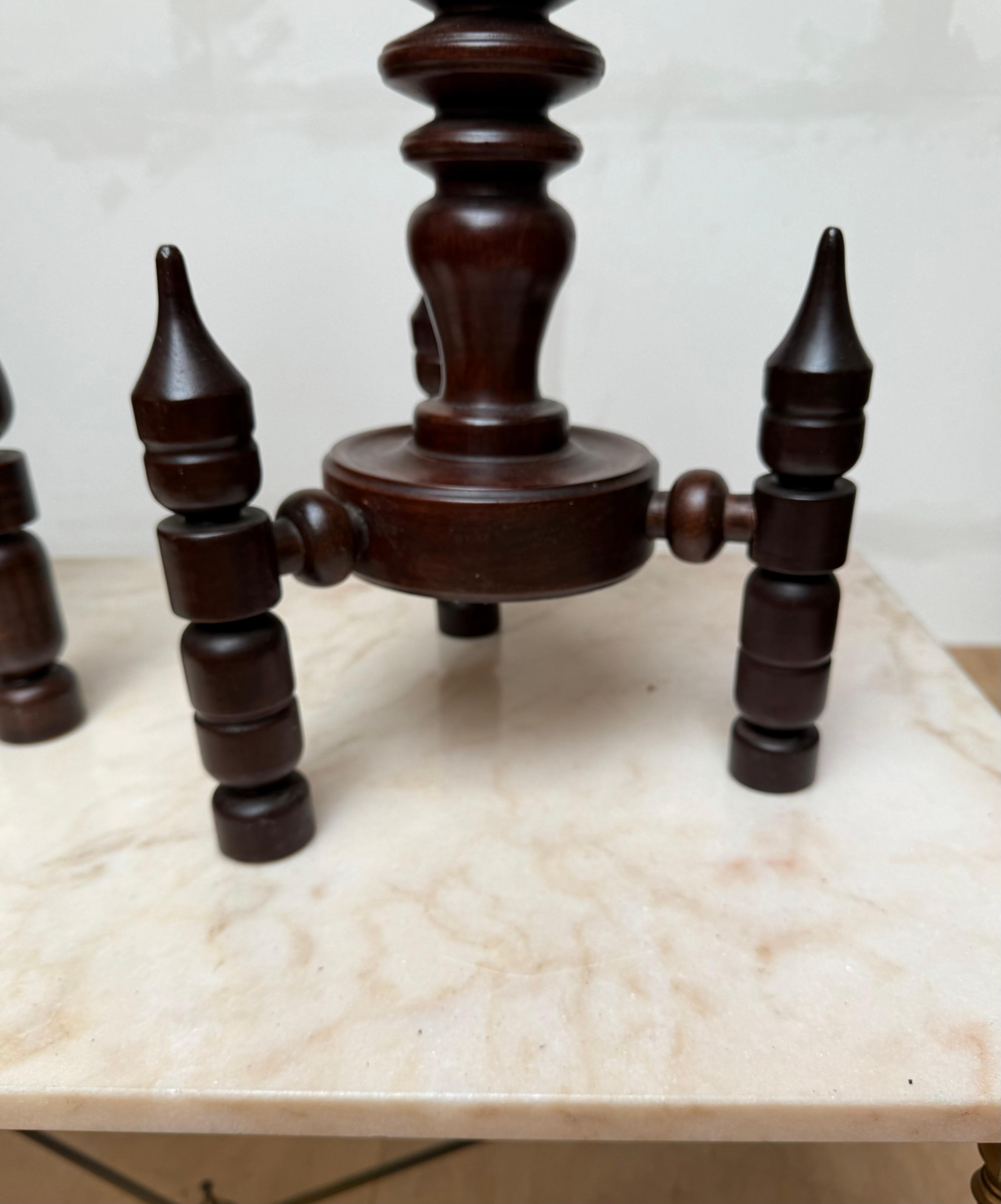 Rare & Timless Design Crafted Solid Wood End or Side Tables Attr Charles Dudouyt For Sale 10
